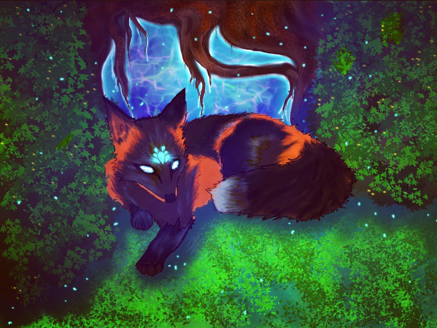 1390x1045 Here's a magic fox I made guarding a portal. Have a great day everyone!