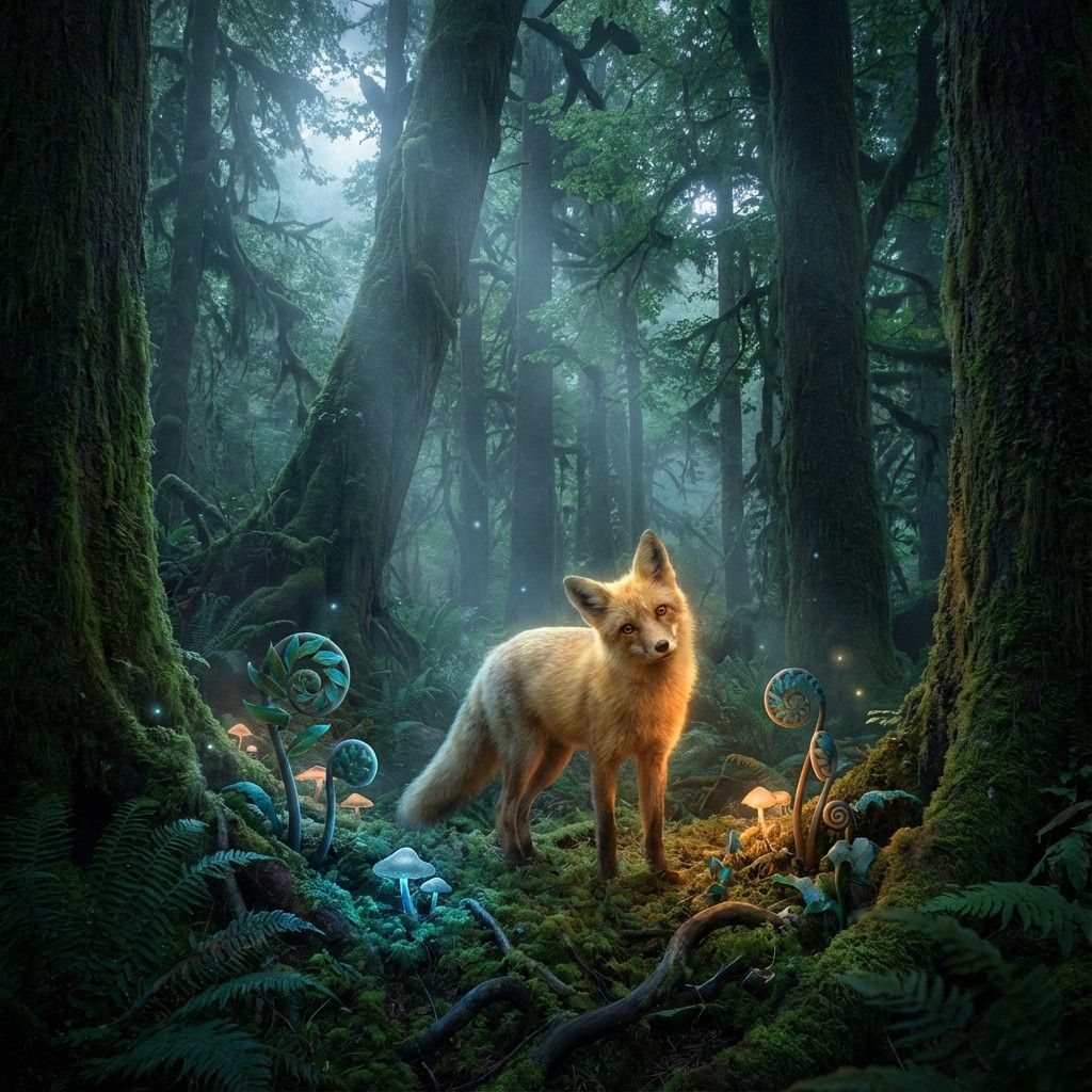 1024x1024 Download Mystical Fox Wizard Image, Mystical, Enchanted