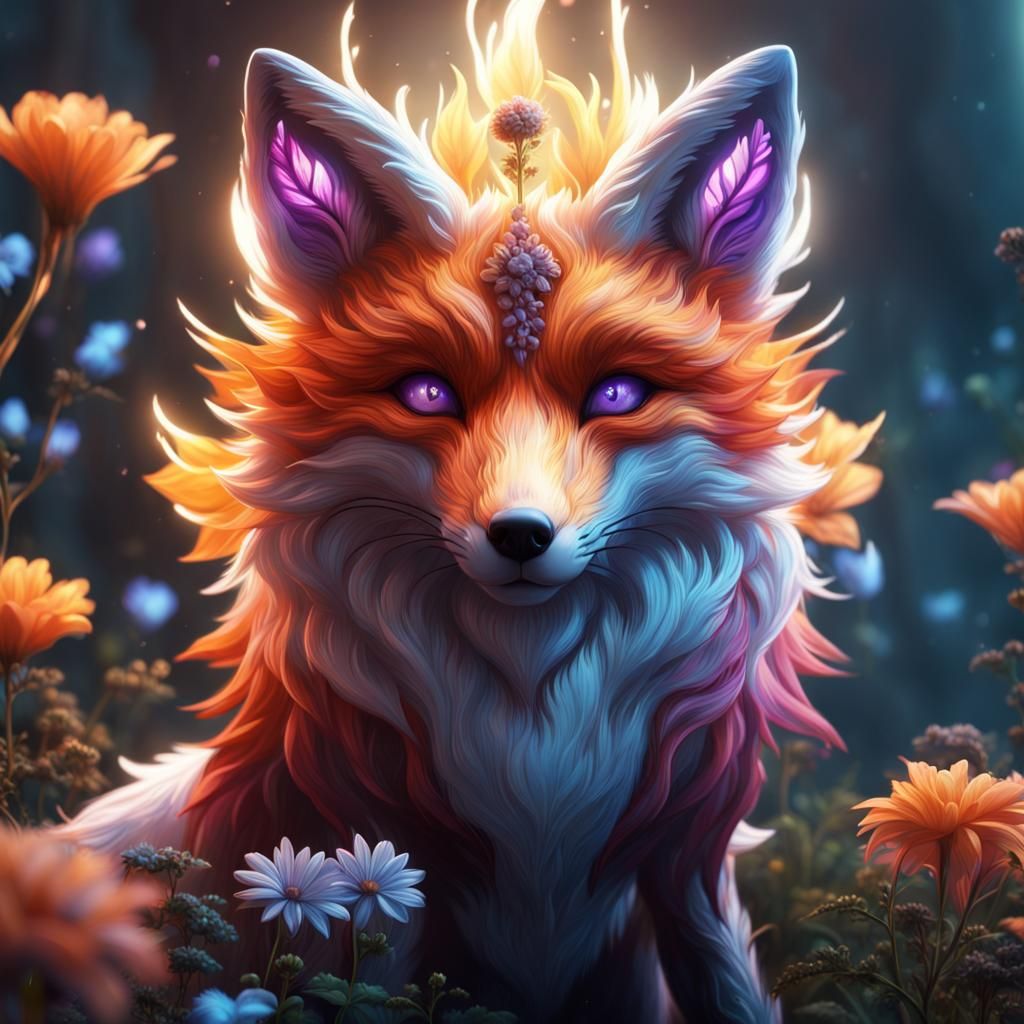 1024x1024 magic glowing flower fox 9 Glowing Flower Fox: Fanta