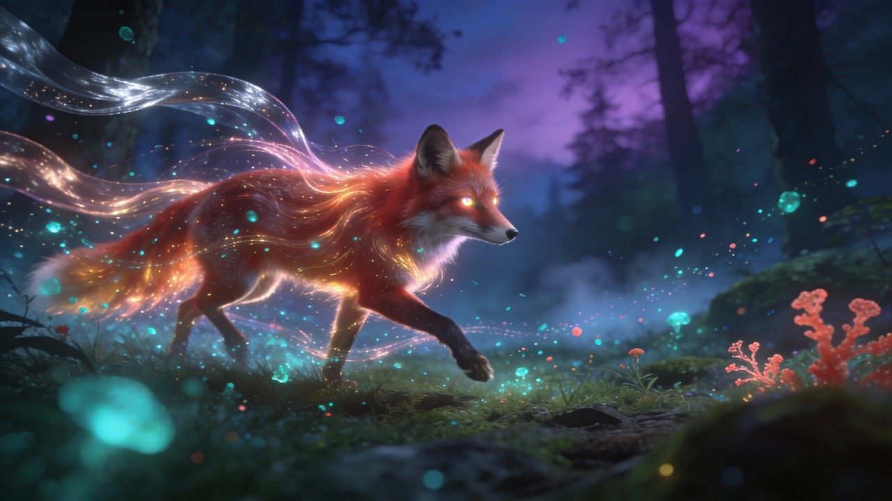 1280x720 Download Mystical Forest Fox Image, Magical, Forest