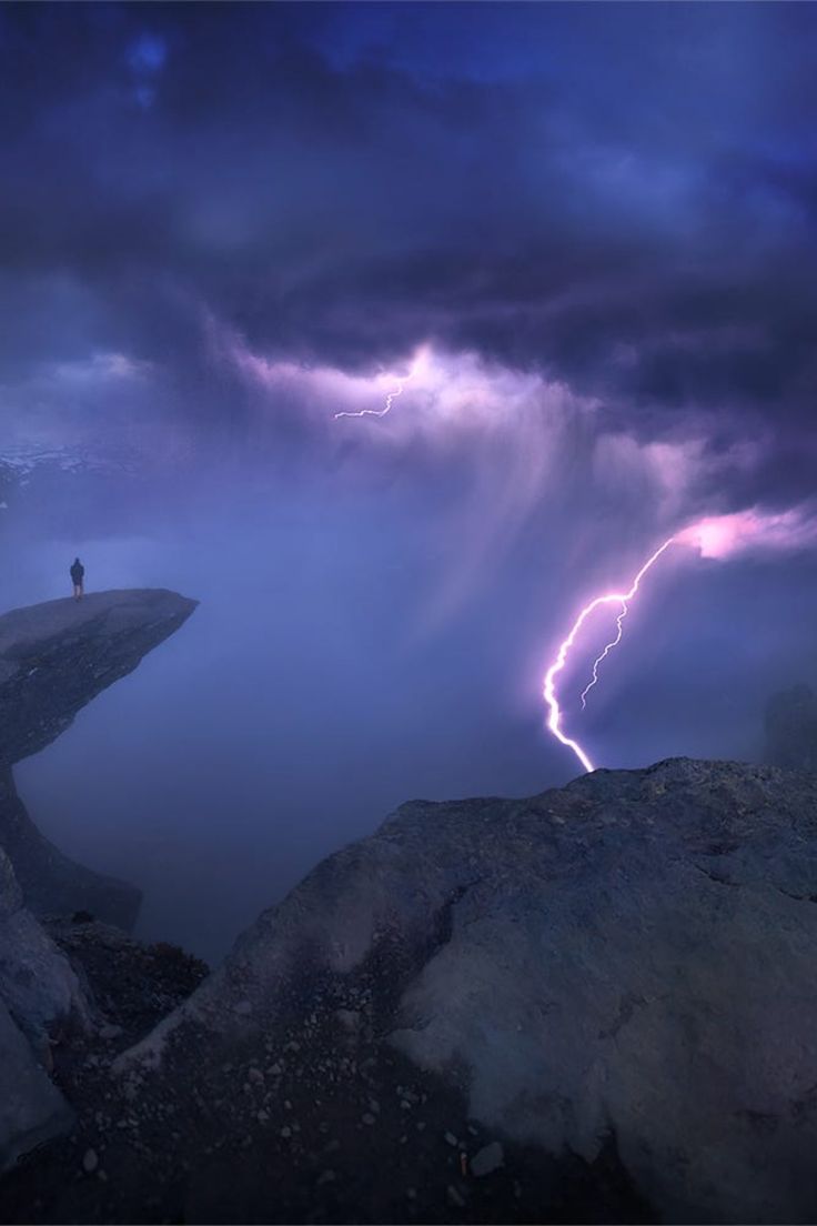 736x1104 storm lightning clouds mountains view