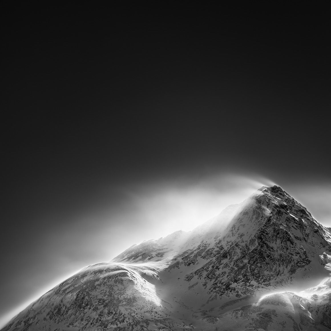 1160x1160 Furious, a snow storm at Piz Cambrena in the Alps