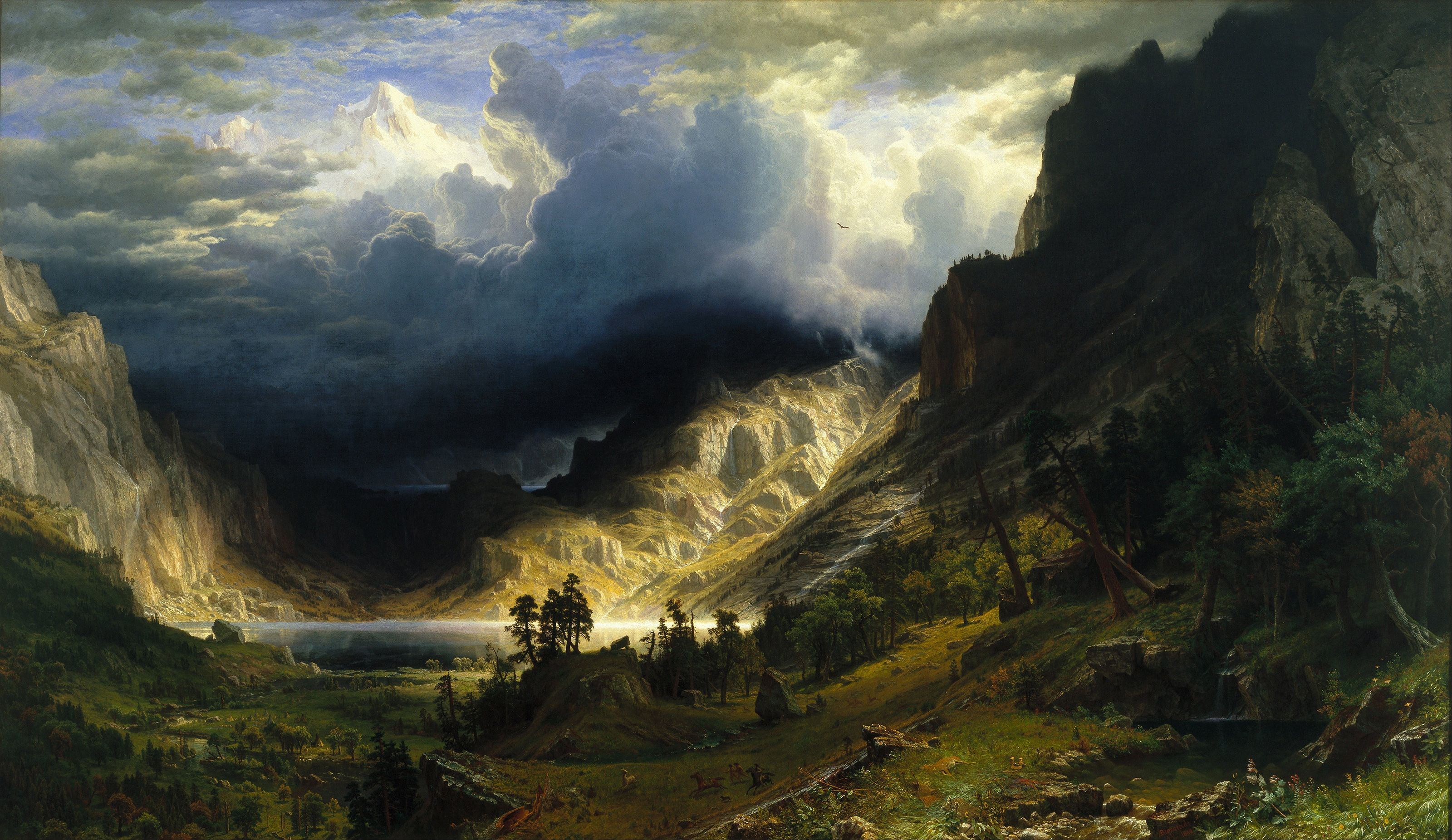 3200x1852 A Storm in the Rocky Mountains, Mt. Rosalie