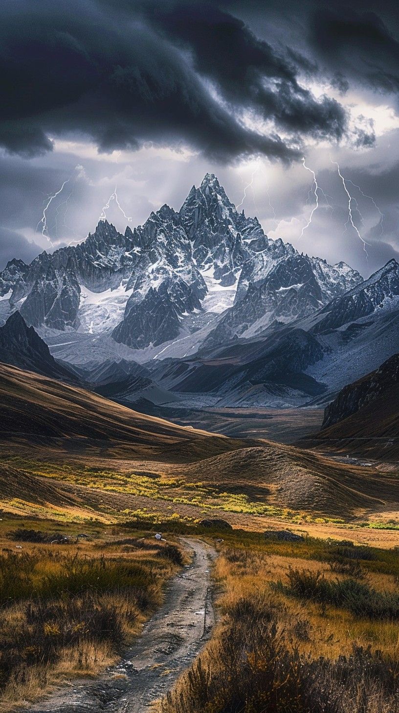816x1456 Download Mountain Lightning Storm Image, Lightning, Storm
