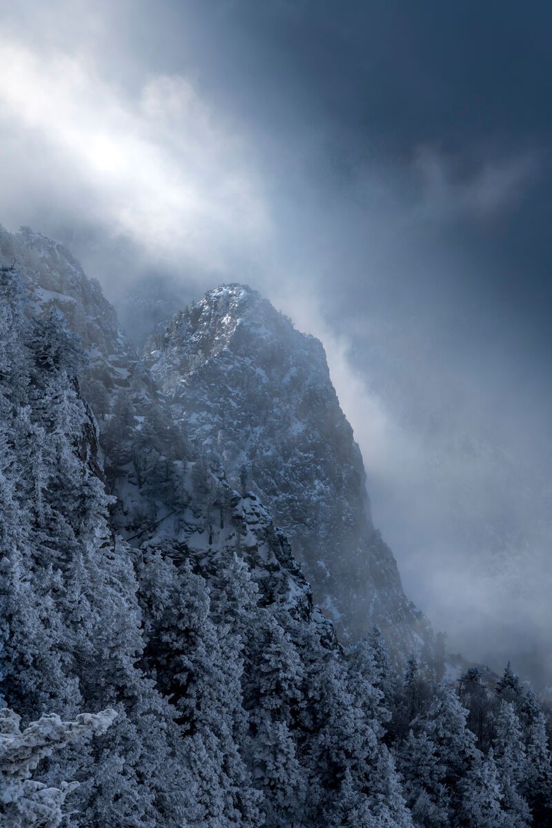 800x1200 Storm Light. Sandia Mountains, New Mexico. Kenai Fine Art Photography
