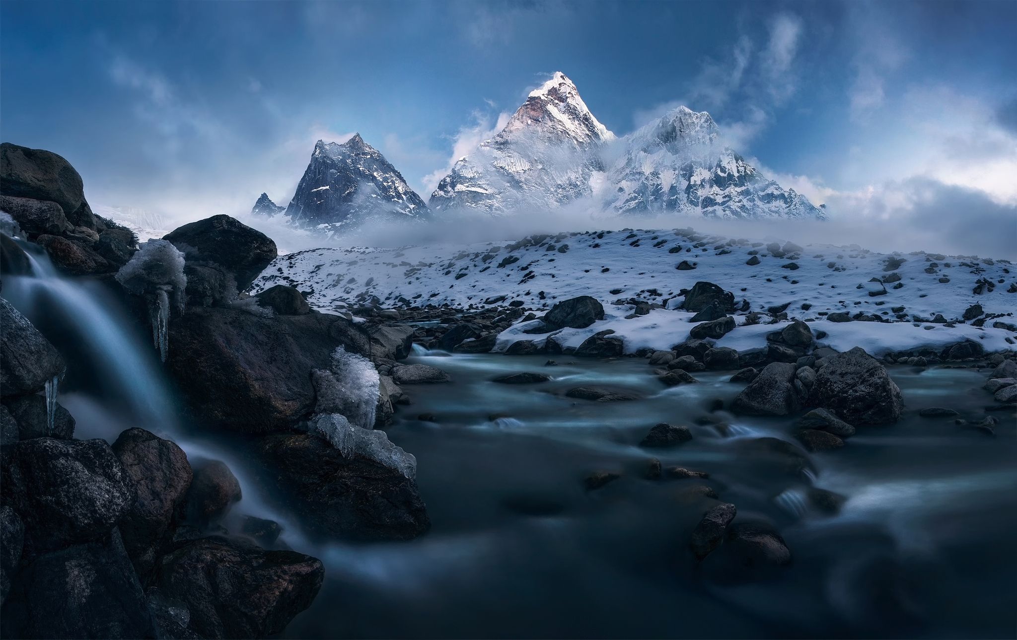 2048x1289 Wallpaper snow, mountains, The Himalayas, Winter Storm for mobile and desktop, section пейзажи, resolution 2048x1289