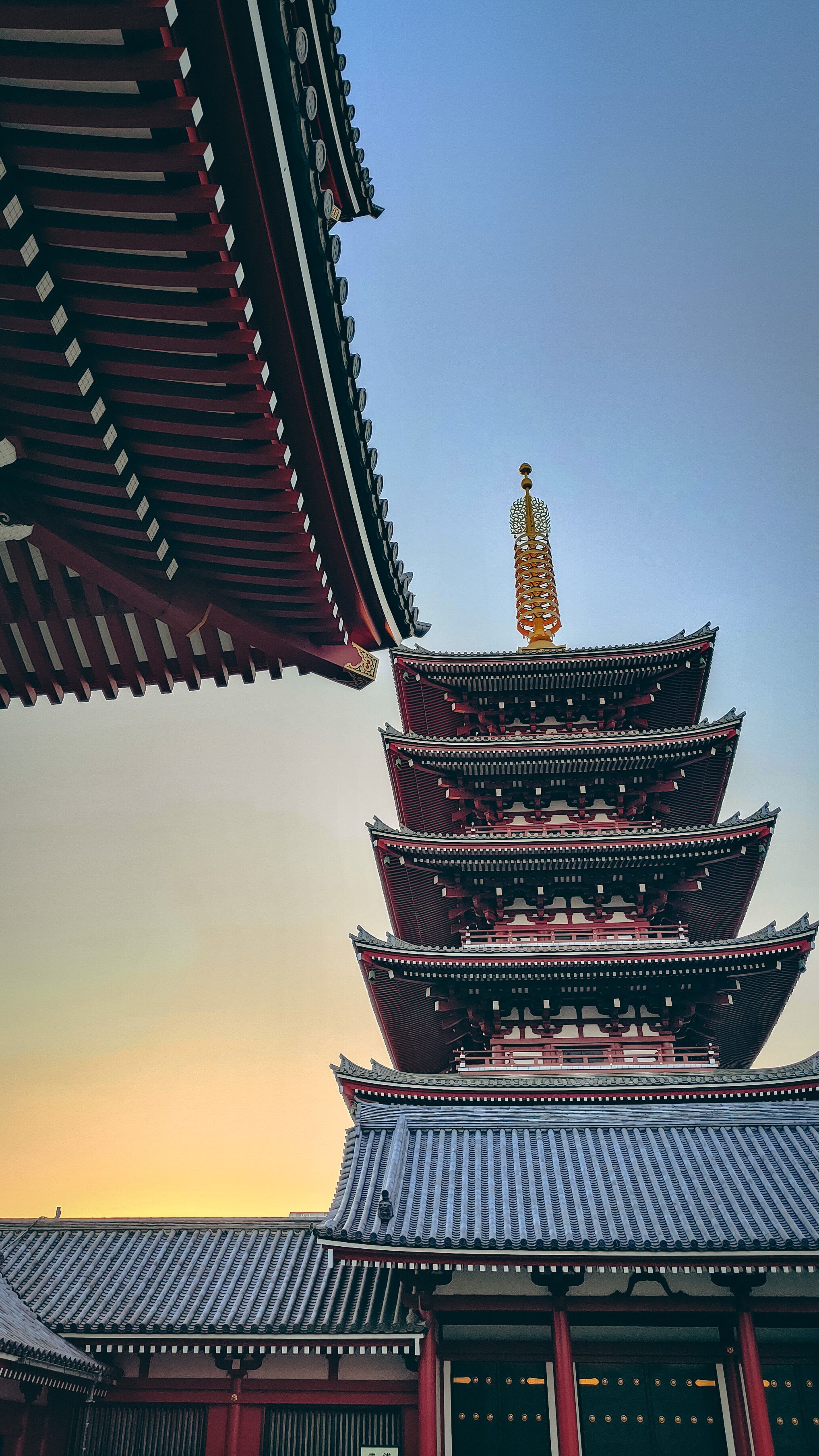 2034x3617 Historic Pagoda at Sunset in Tokyo · Free