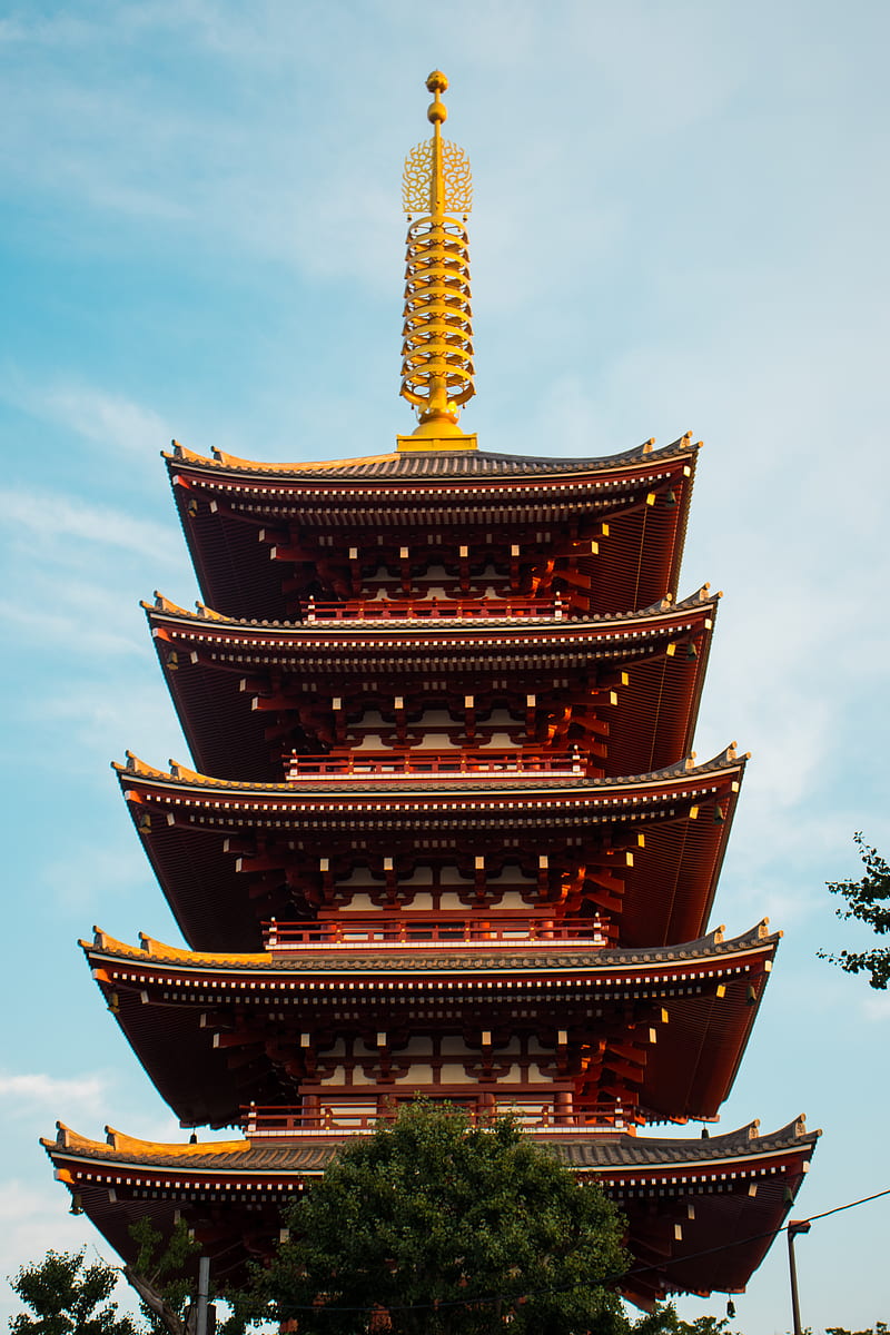 800x1200 Sensō-ji Temple in Tokyo, Japan under blue and white skies during daytime, HD phone wallpaper