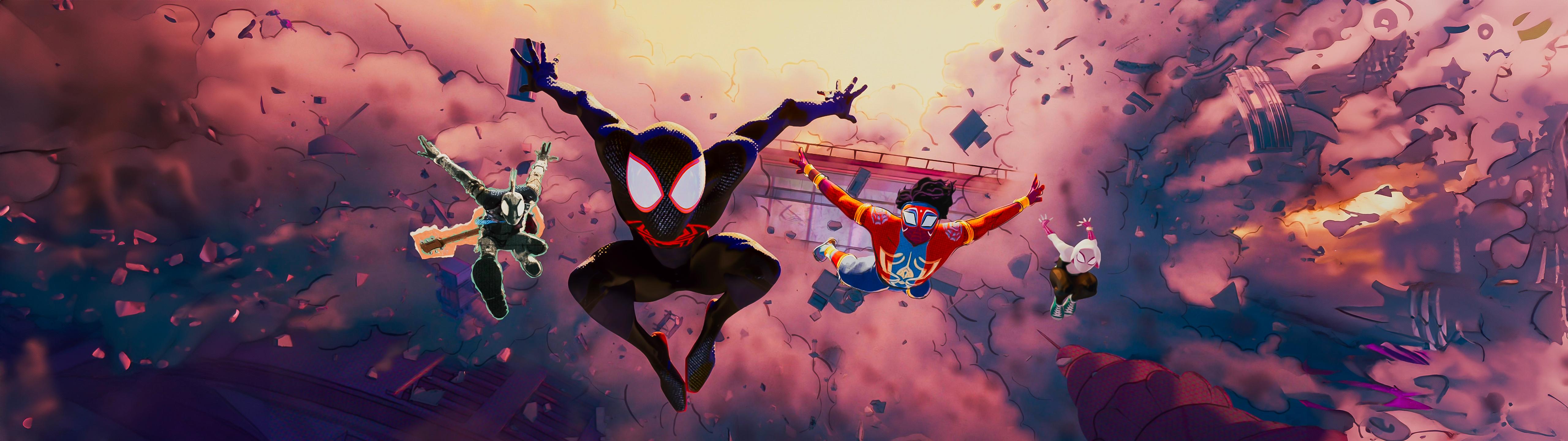5120x1440 Across The Spider Verse. AI Extended Edges For Ultrawide Dual Monitor