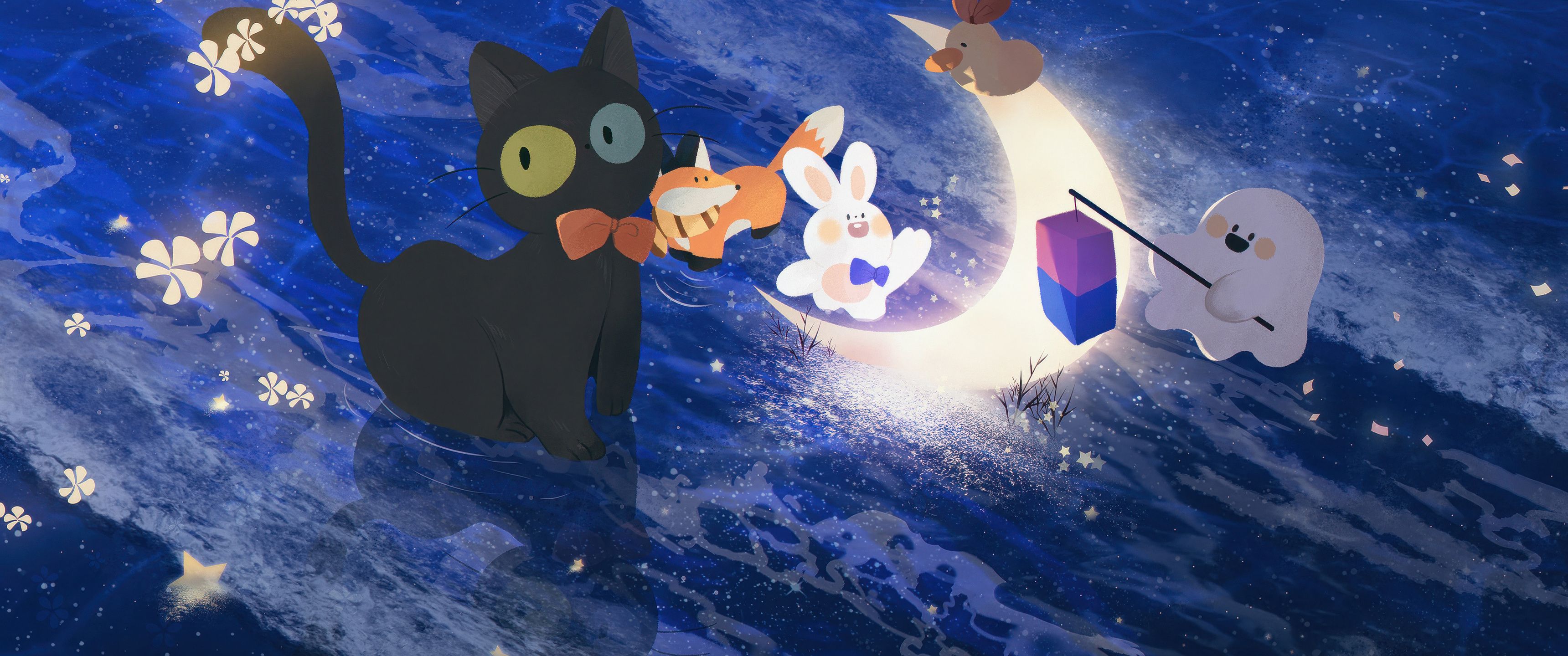 3440x1440 Cute Animals Dancing In Space UltraWide Quad HD 1440P , HD 4k Wallpaper, Image, Background, Photos and Picture