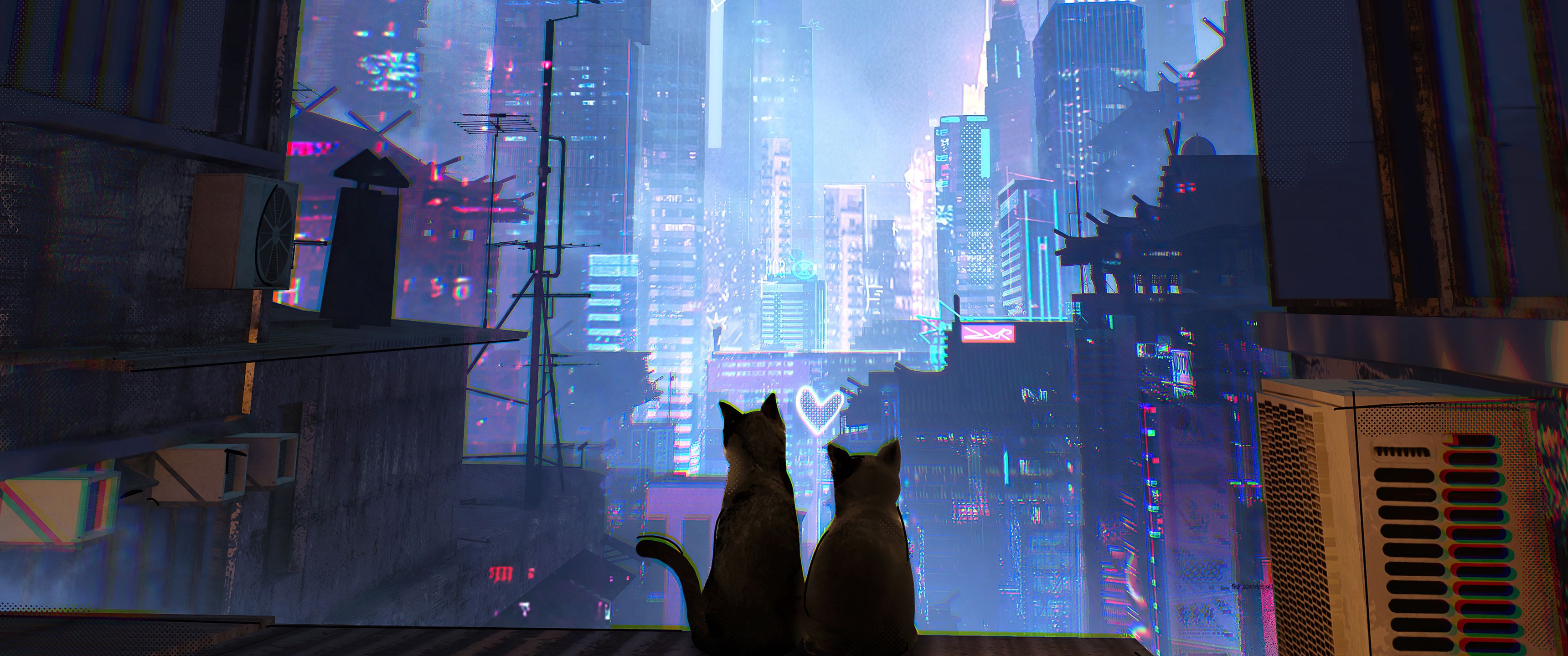 3440x1440 Cats In Love UltraWide Quad HD 1440P , HD 4k Wallpaper, Image, Background, Photos and Picture