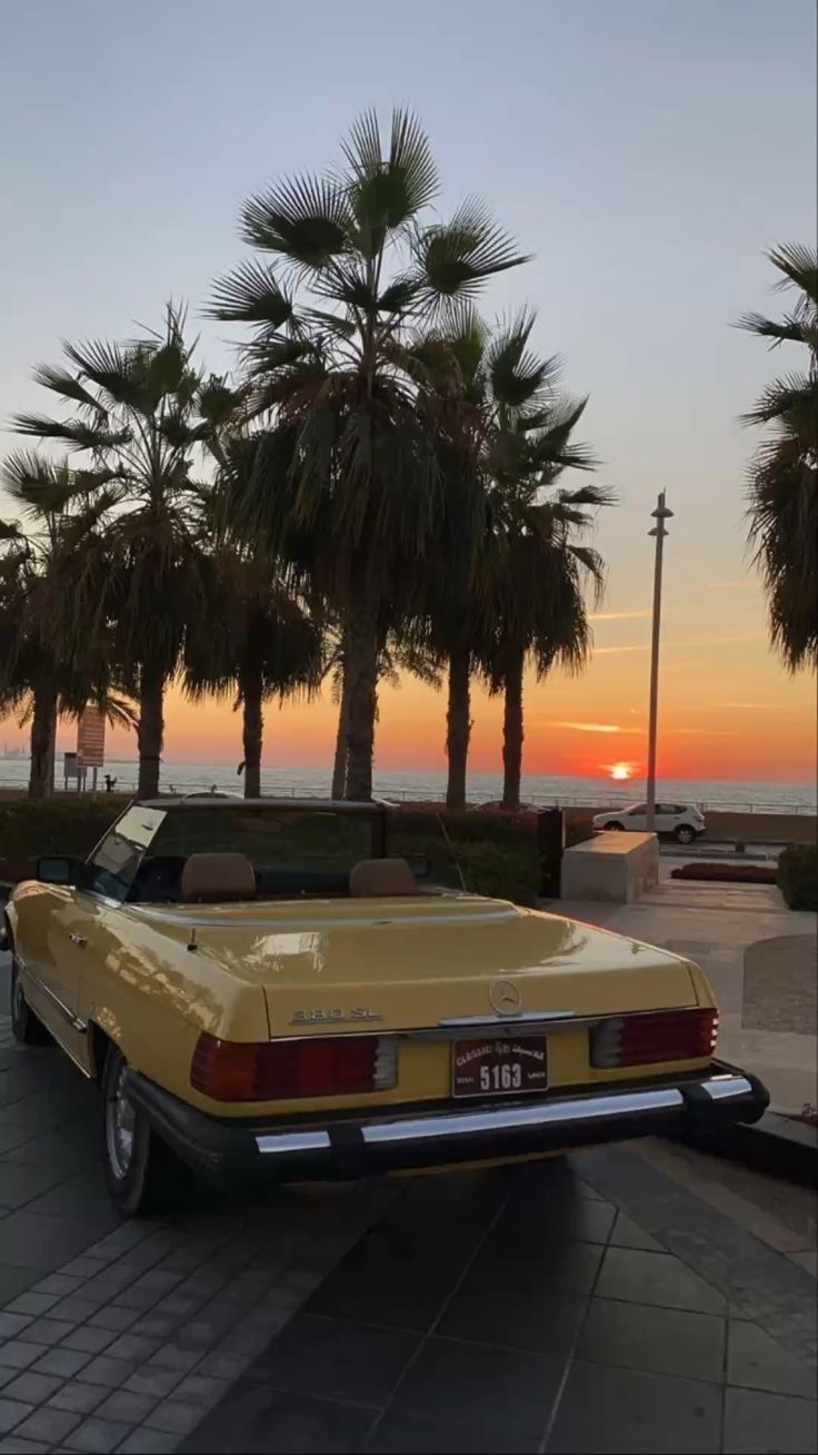 736x1308 Wallpaper. Vintage cars. Sunsets. Sunrise. Old money aesthetic. Rich lifestyle. Old money summer