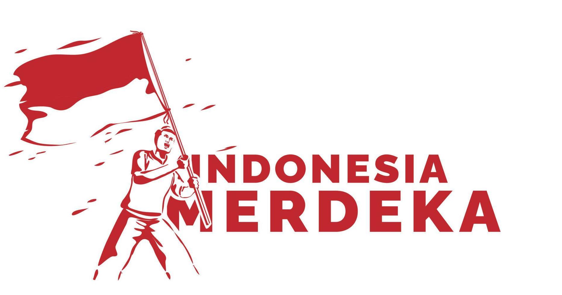 1865x980 young indonesian celebrating indonesia independence day with waving flag. Merdeka translates to independence or freedom or independent