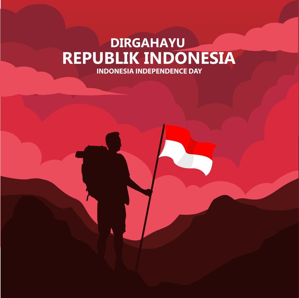 983x980 Happy Independence Day of Indonesia Vector Illustration. Red and White theme symbol of country flag. Fit for template banner, poster, backdrop, background. Vector eps 10