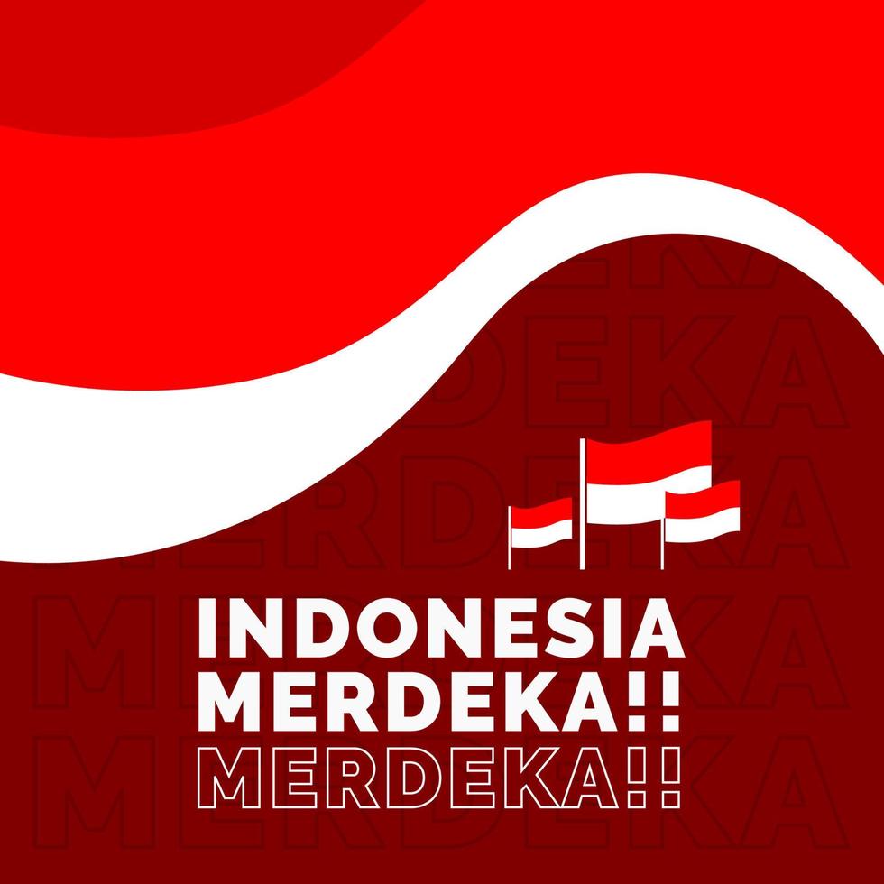 980x980 Indonesia independence day template design vector