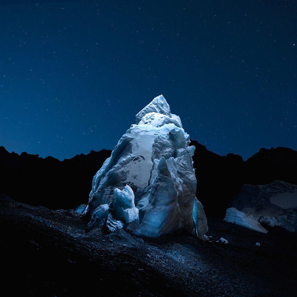 1024x1024 Iceberg Dark Night Sky Art Wallpaper