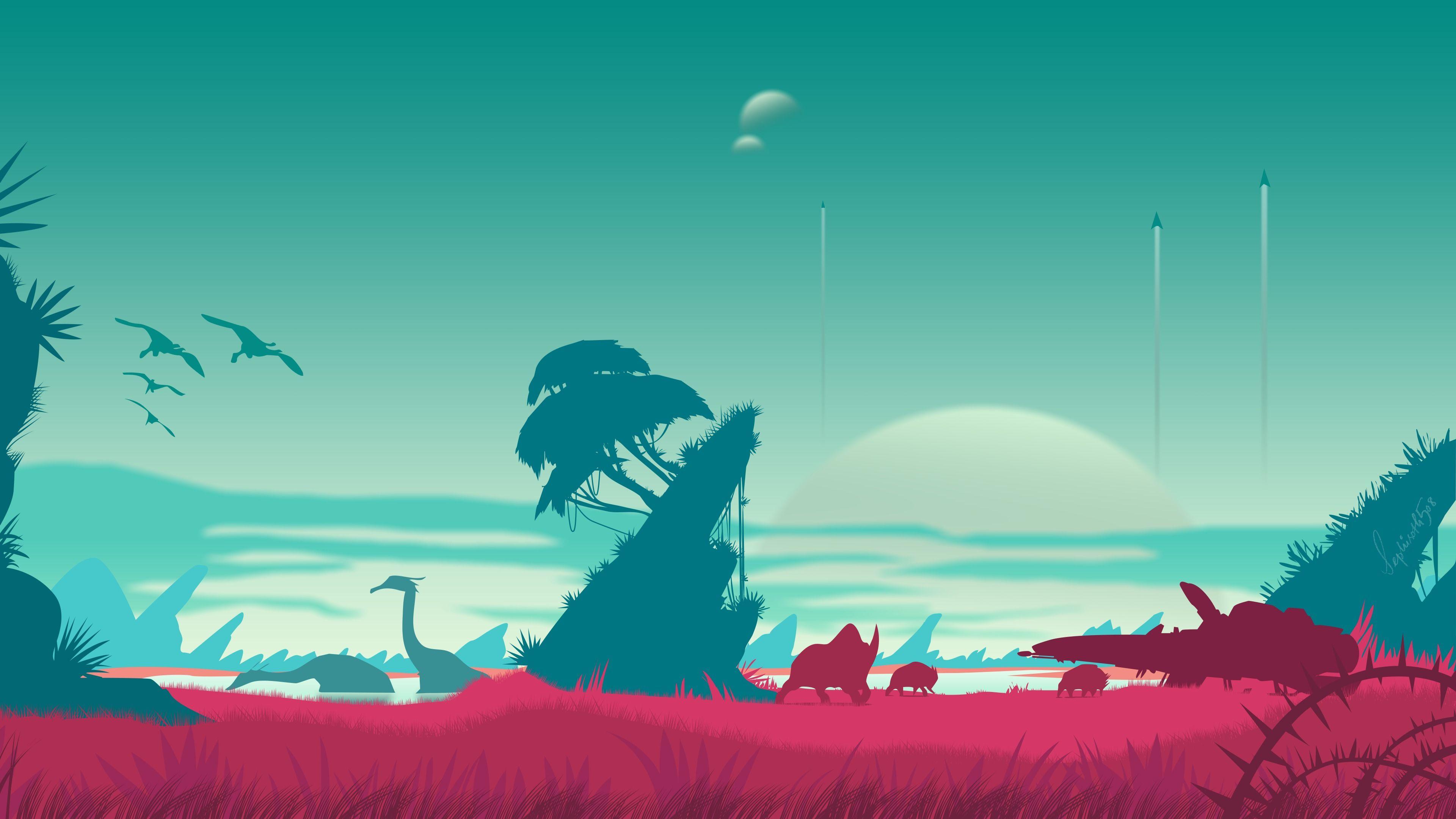 3840x2160 No Man's Sky Minimal Art Wallpaper, HD Games 4K Wallpaper, Image, Photo and Background