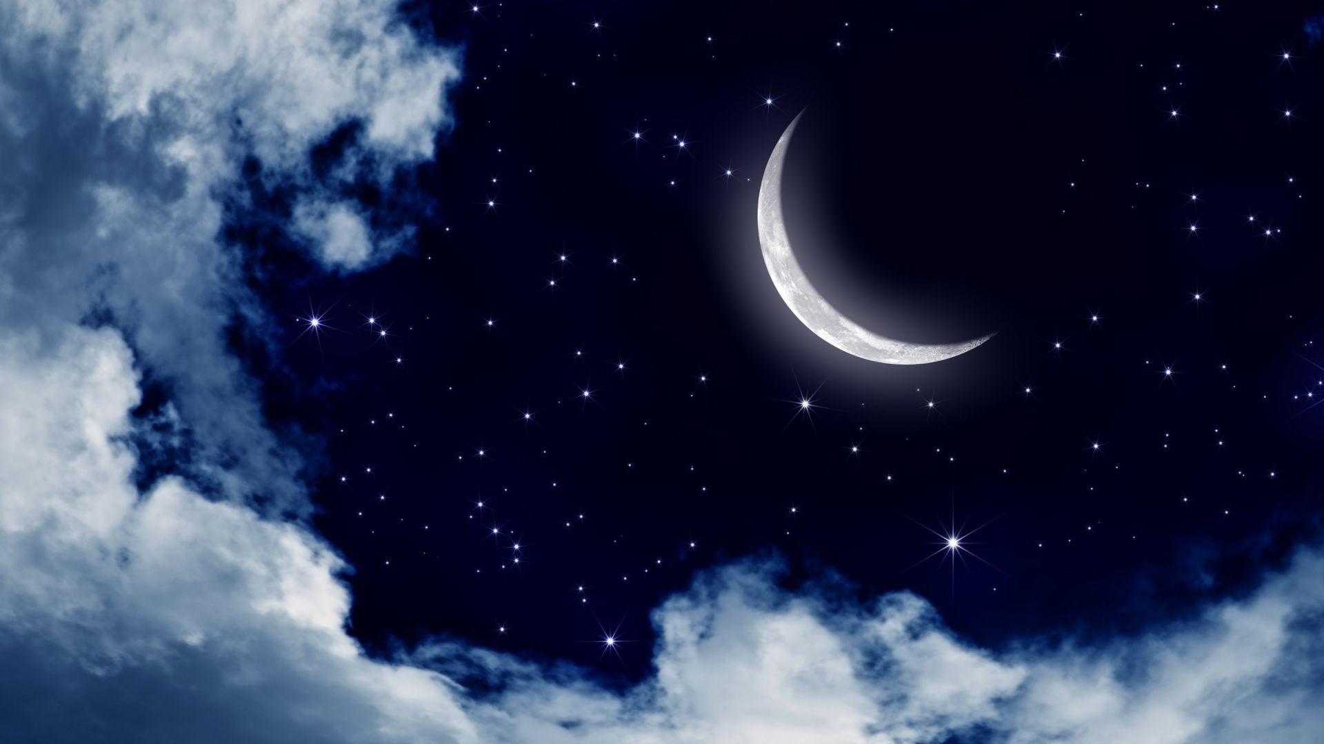 1920x1080 Free download Moon and stars in the sky wallpaper Digital Art wallpaper 25176 [2880x1800] for your Desktop, Mobile & Tablet. Explore Wallpaper of Stars and Moon. Sun Moon Stars