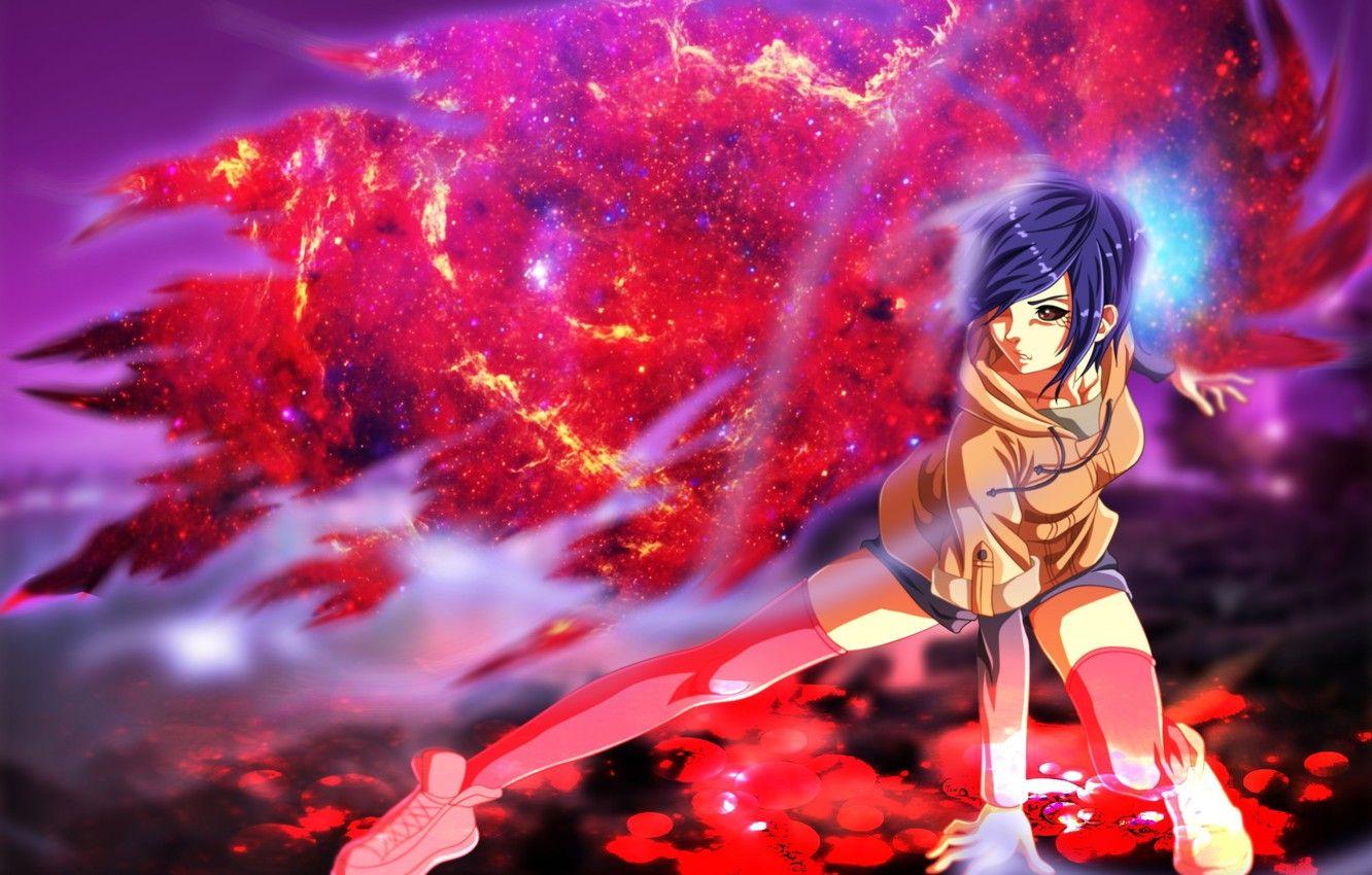 1332x850 Wallpaper dark, fire, flame, girl, blood, game, monster, anime, wings, beautiful, red eyes, pretty, predator, assassin, asian, cute image for desktop, section сэйнэн