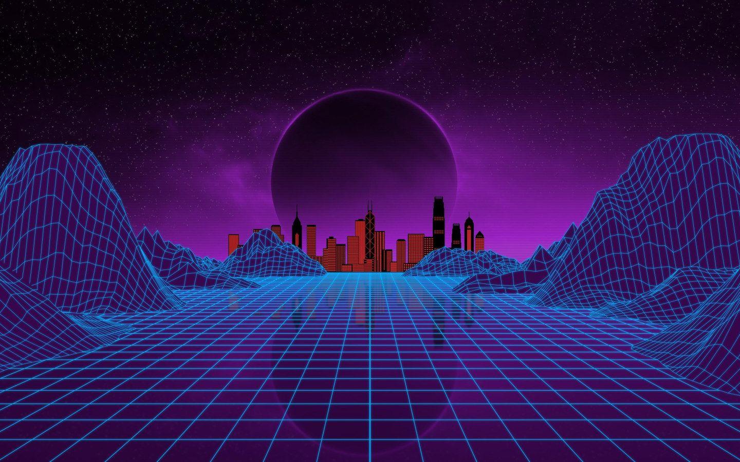 1440x900 Neon Wallpaper • Wallpaper purple, vaporwave, 1980s, night, virtual reality, space, artistic • Wallpaper For You The Best Wallpaper For Desktop & Mobile
