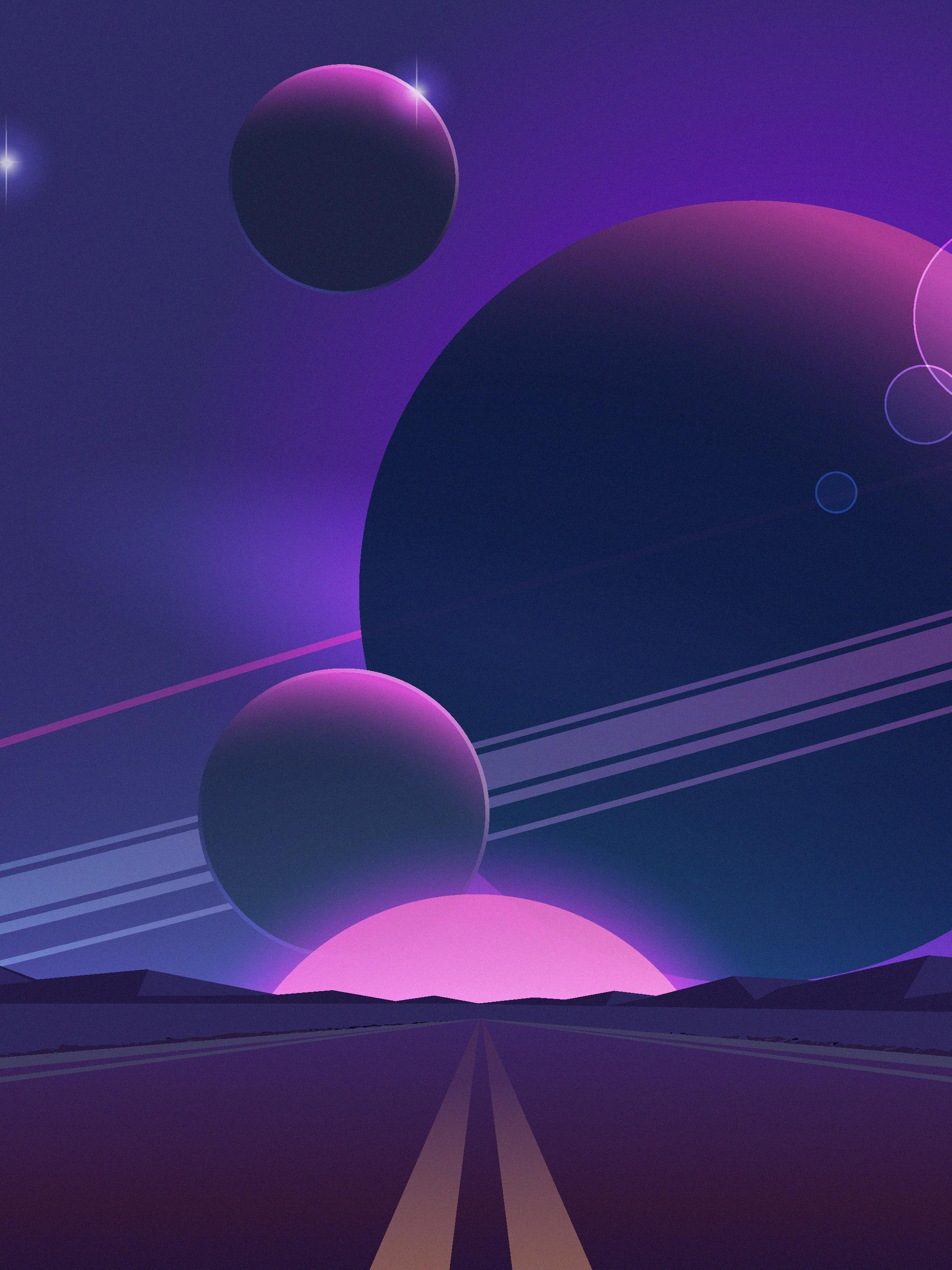 2048x2732 iPhone Purple Space Wallpaper