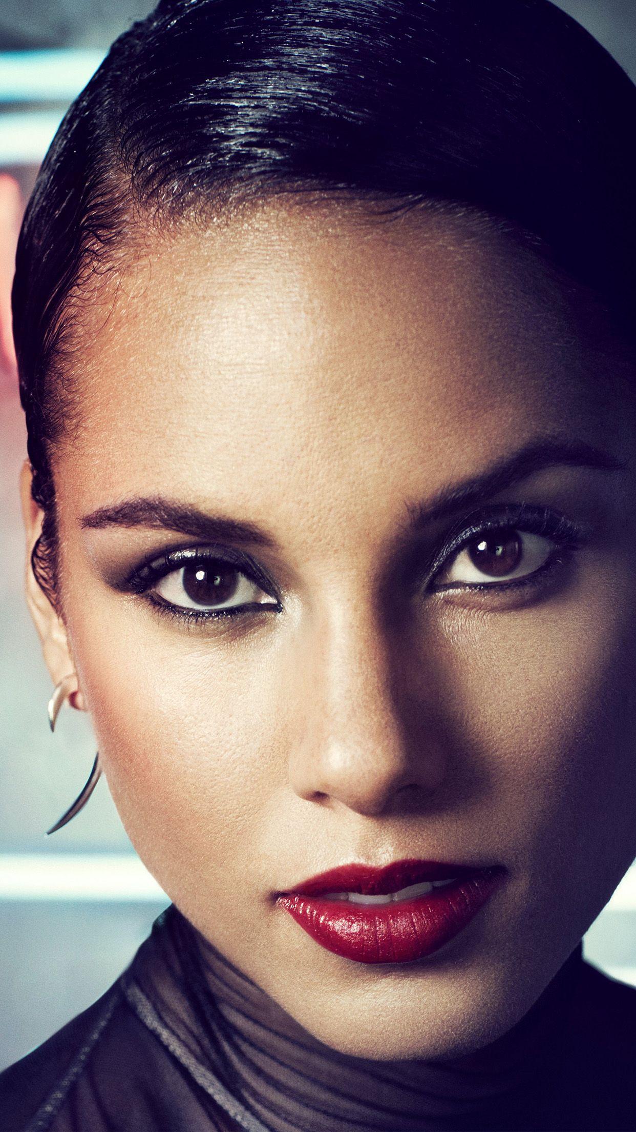1242x2208 Alicia Keys Singer Songwriter Dark Celebrity Wallpaper