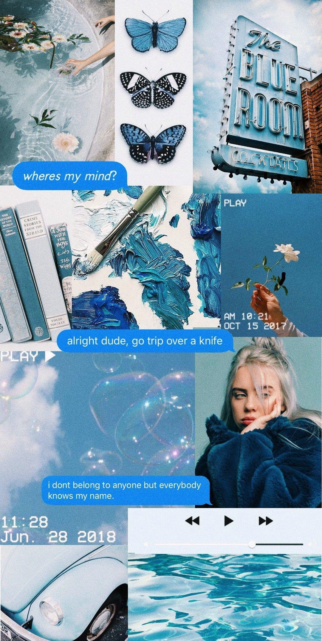 1080x2150 Blue Aesthetic HD Background for Android