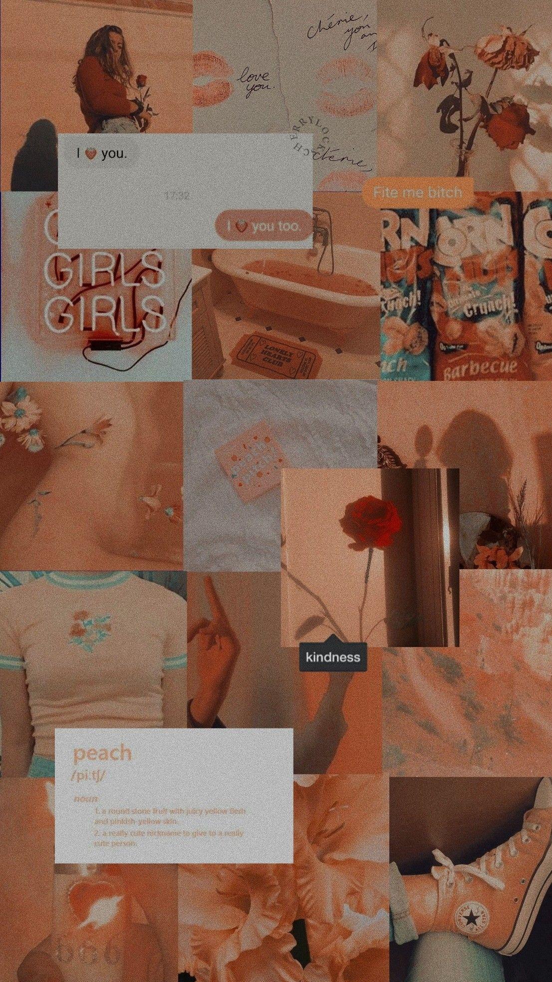 1106x1967 lockscreen peach vintage. para iphone, Papel de parede hippie, Wallpaper bonitos