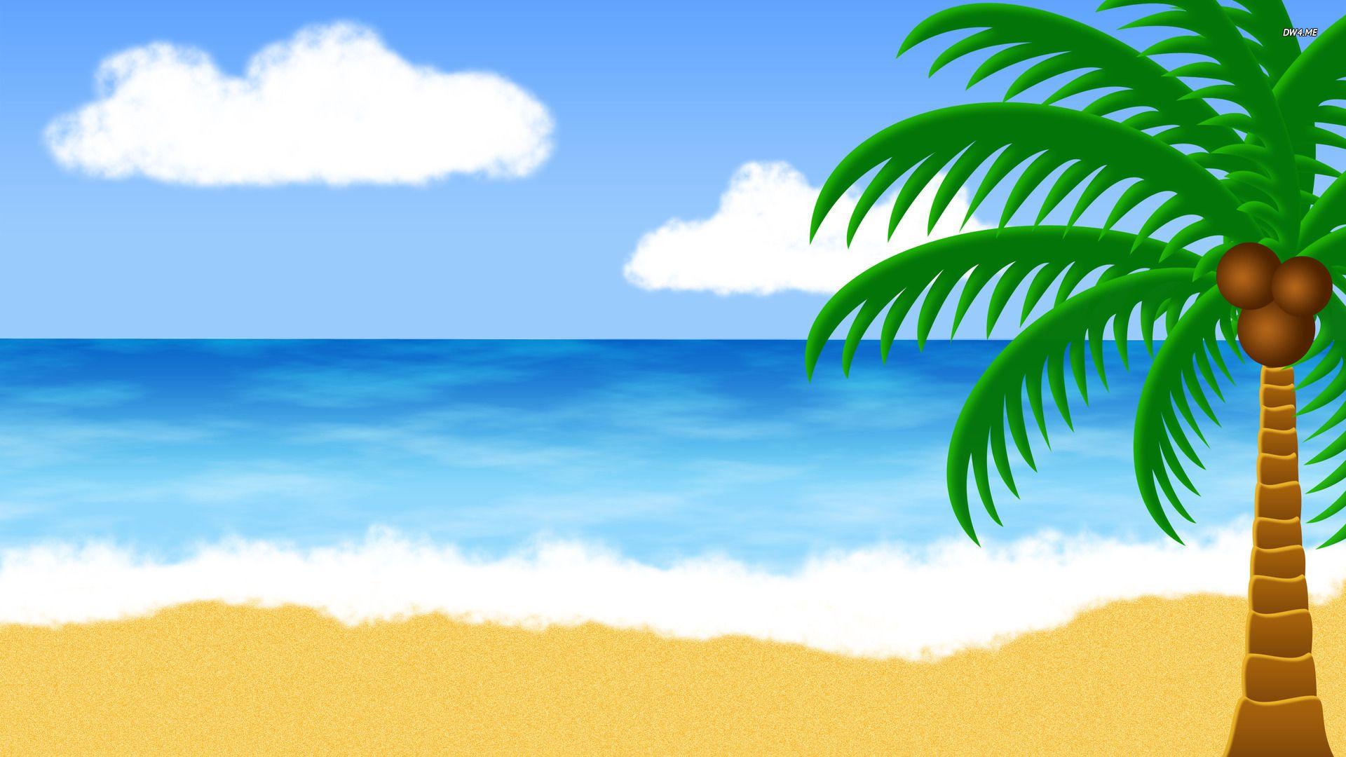 1920x1080 tropical beach background cartoon
