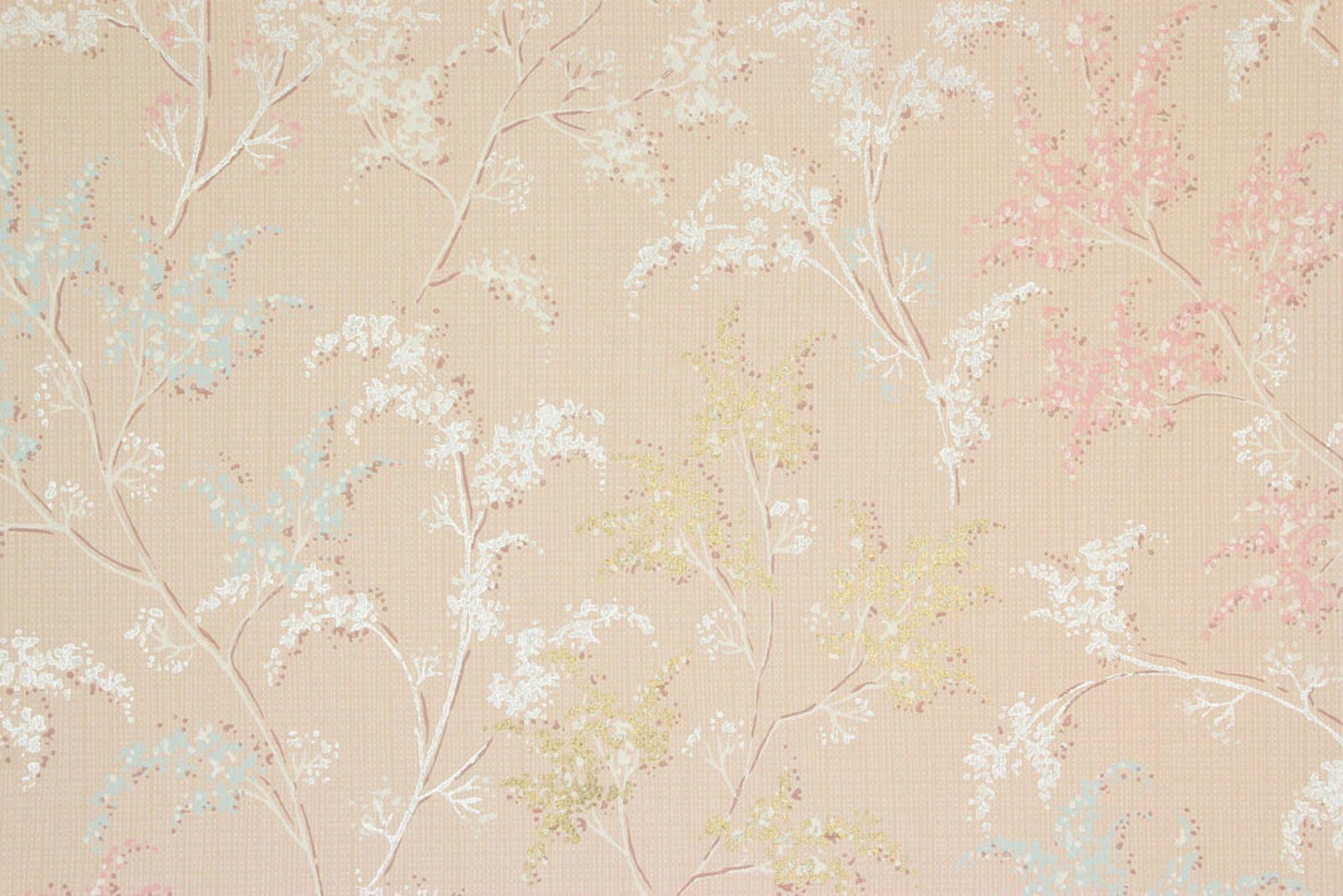 2048x1366 1960s Vintage Wallpaper Silver and Gold Metallic Trees on Pink's Vintage Wallpaper