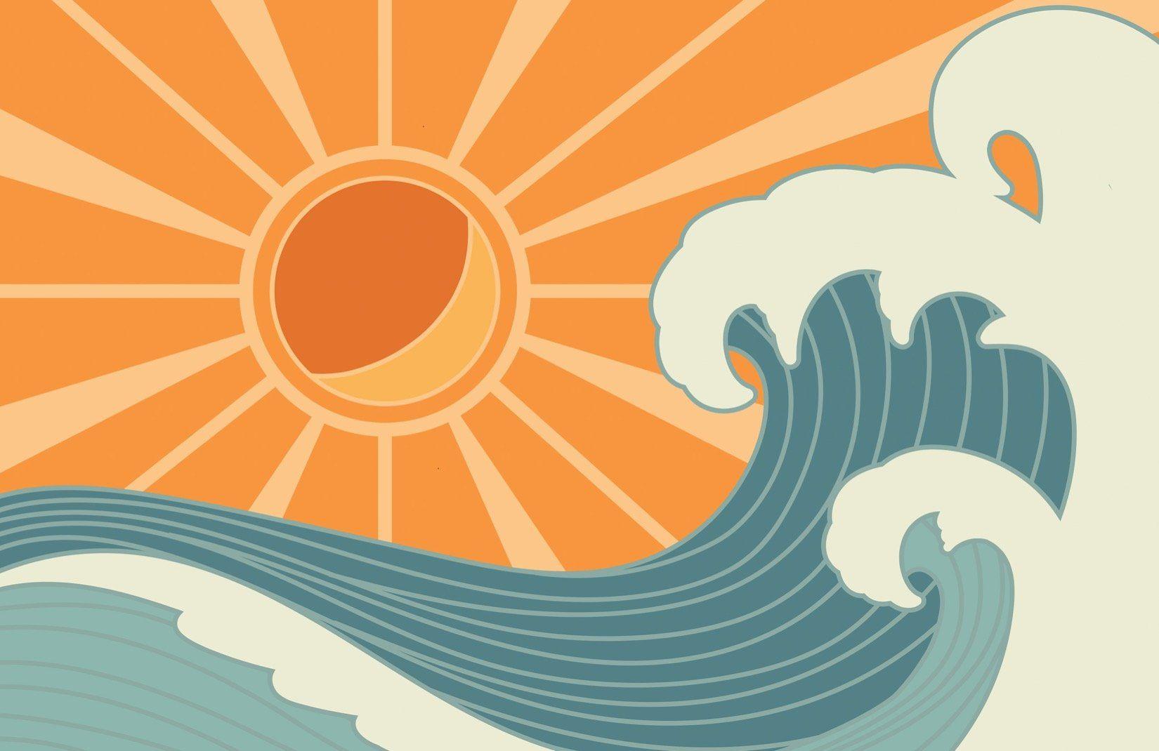 1650x1070 Retro Surf Wallpaper Mural
