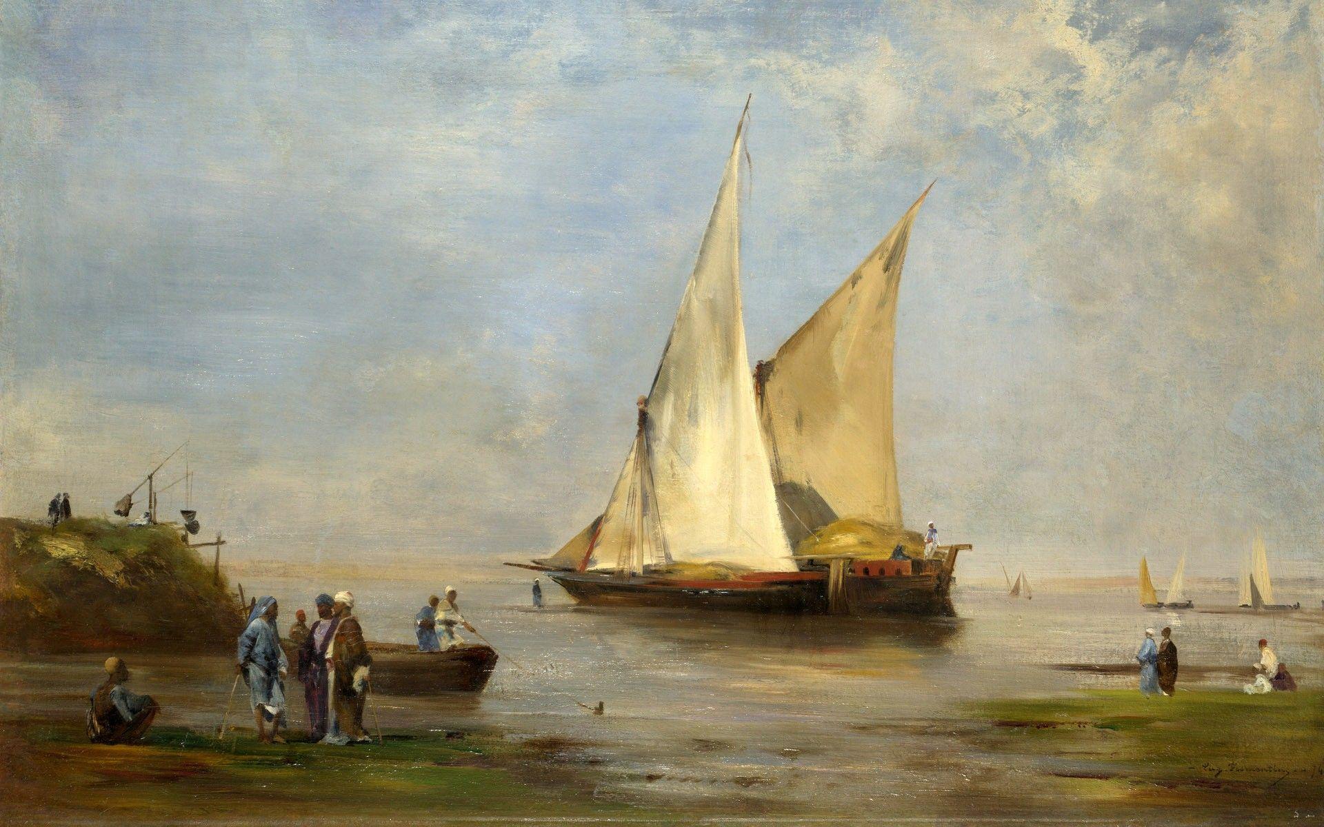 1920x1200 Beach Painting Wallpaper