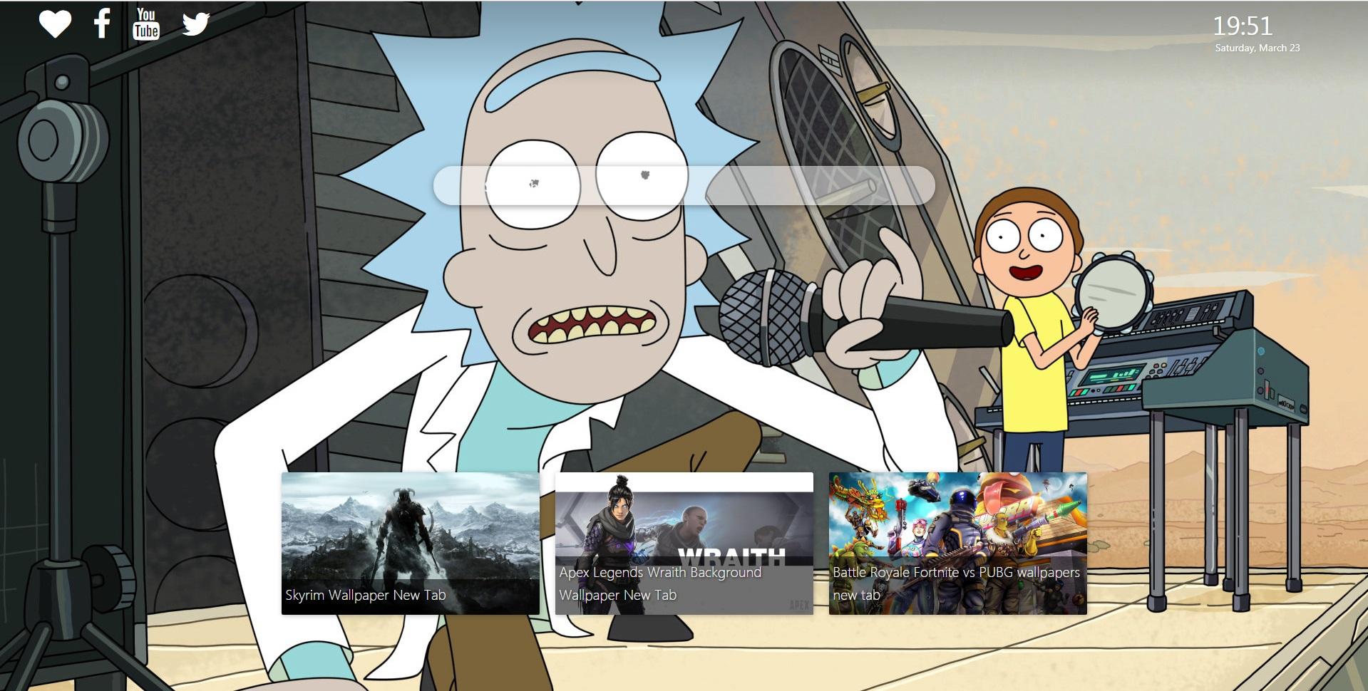 1919x970 Rick and Morty wallpaper custom New Tab Background