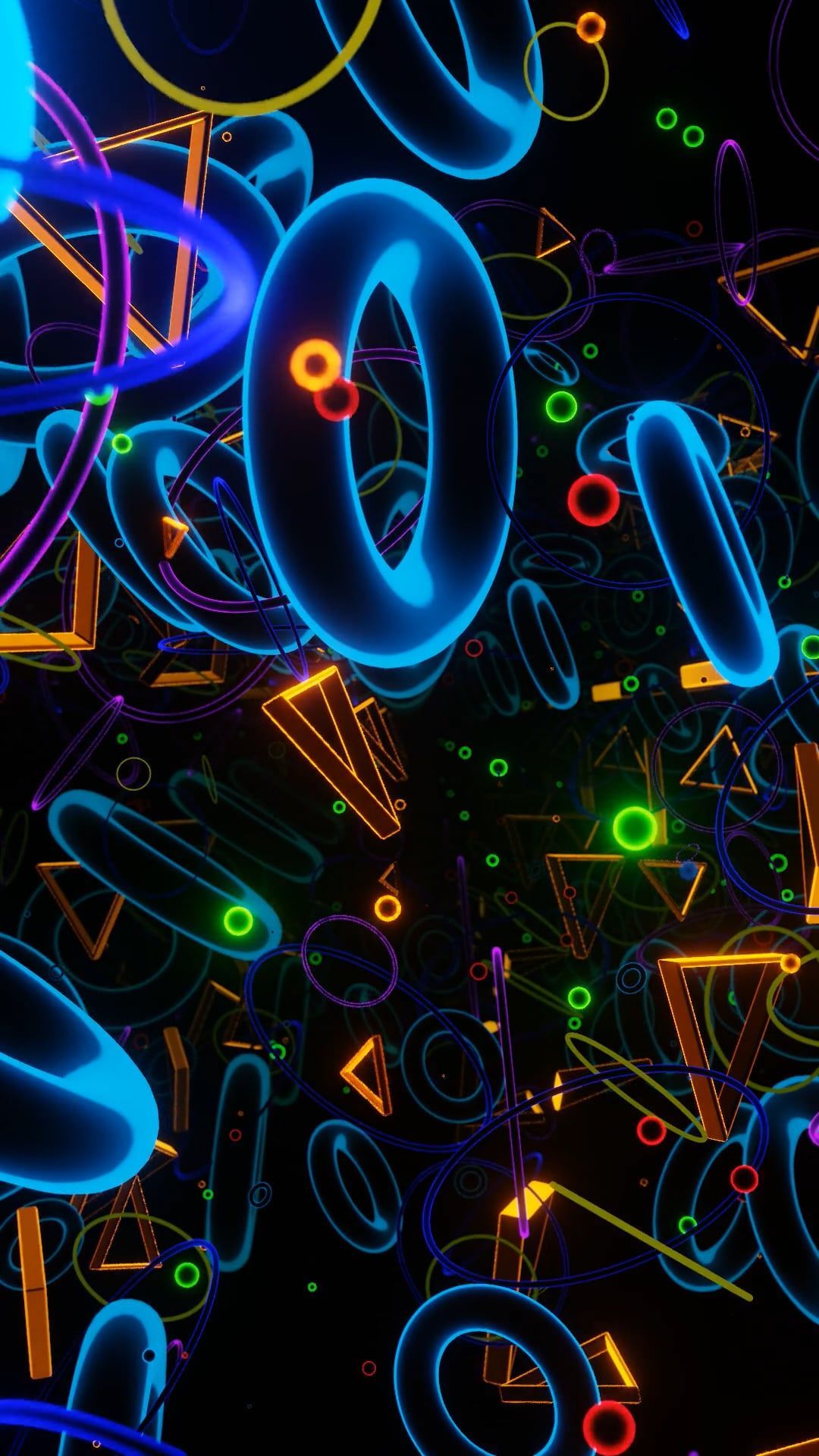1080x1920 A neon light show with a blue background