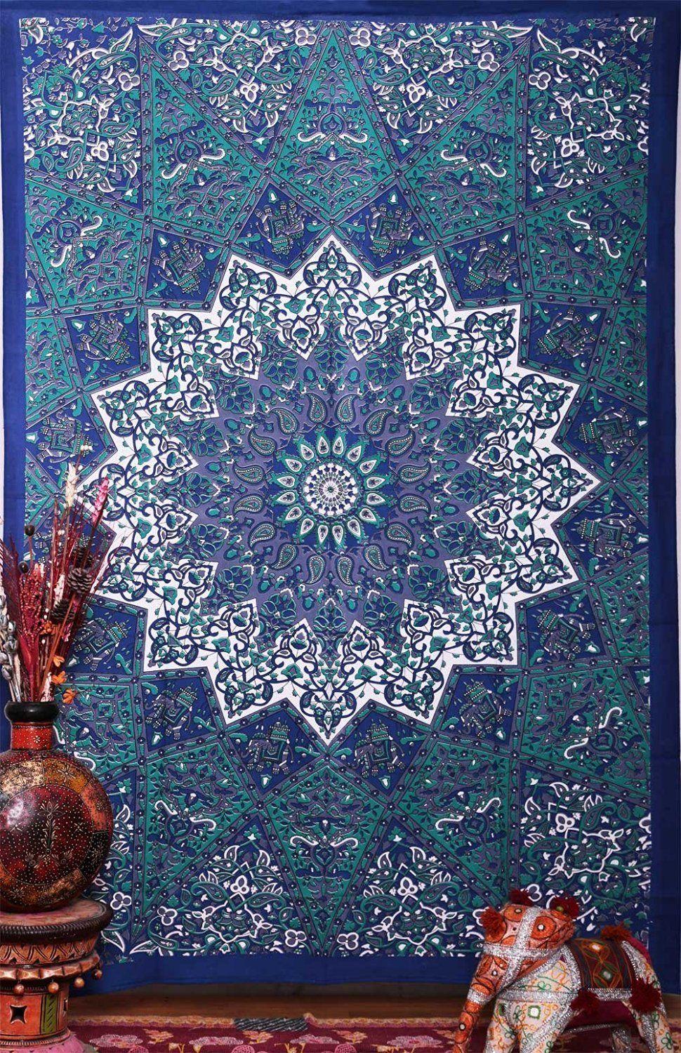 970x1500 Twin Hippie Star Tapestries, Psychedelic Tapestry , Sun
