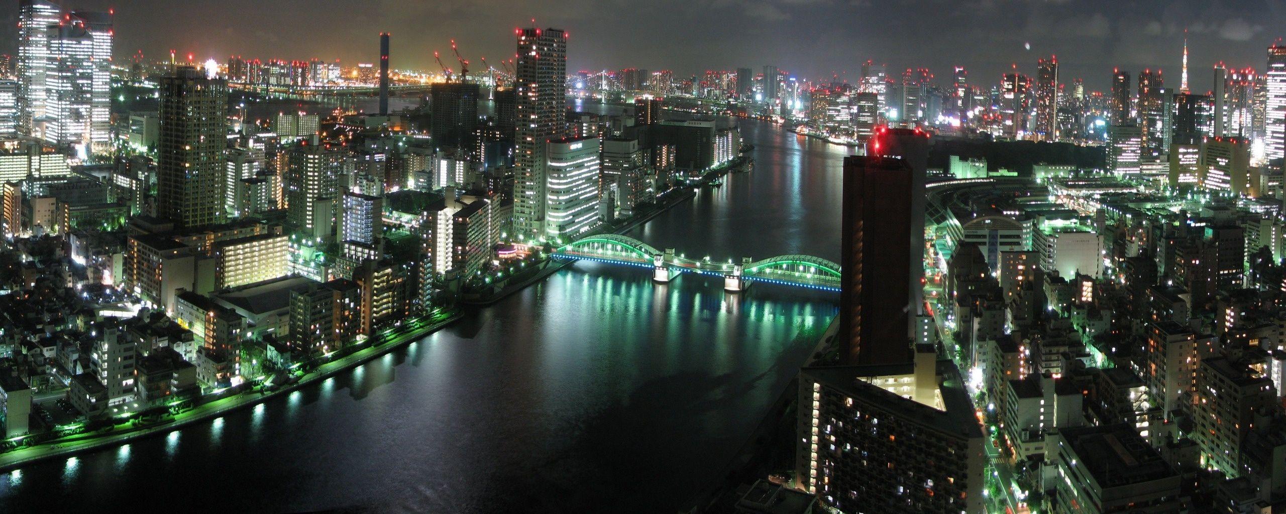 2560x1024 Tokyo Panorama Dual Monitor Wallpaper