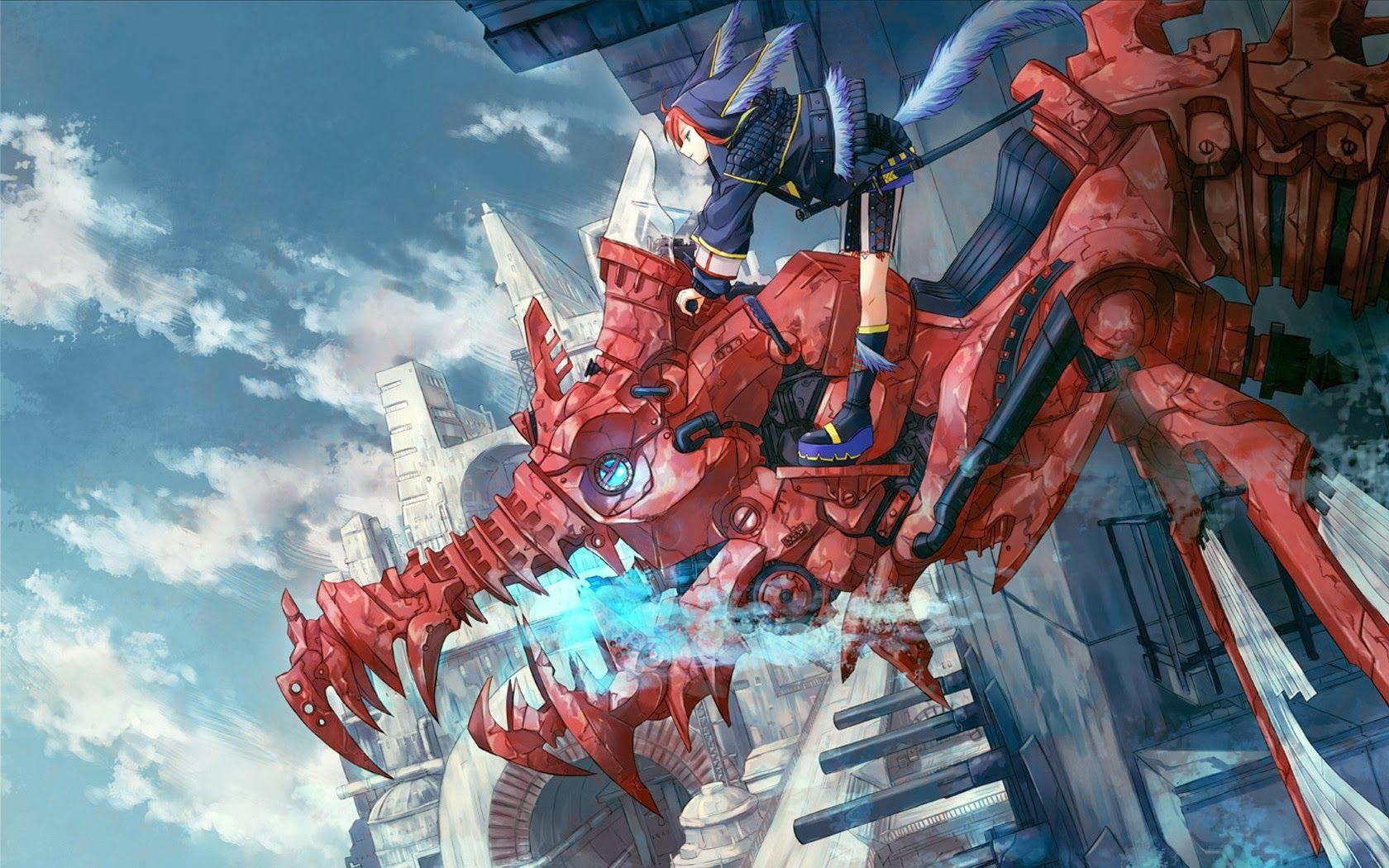1680x1050 Free download dragon mecha robot pixiv anime girl HD wallpaper 16801050 widescreen [1680x1050] for your Desktop, Mobile & Tablet. Explore Anime Mecha Wallpaper. Anime Background, Background Anime, Anime Wallpaper