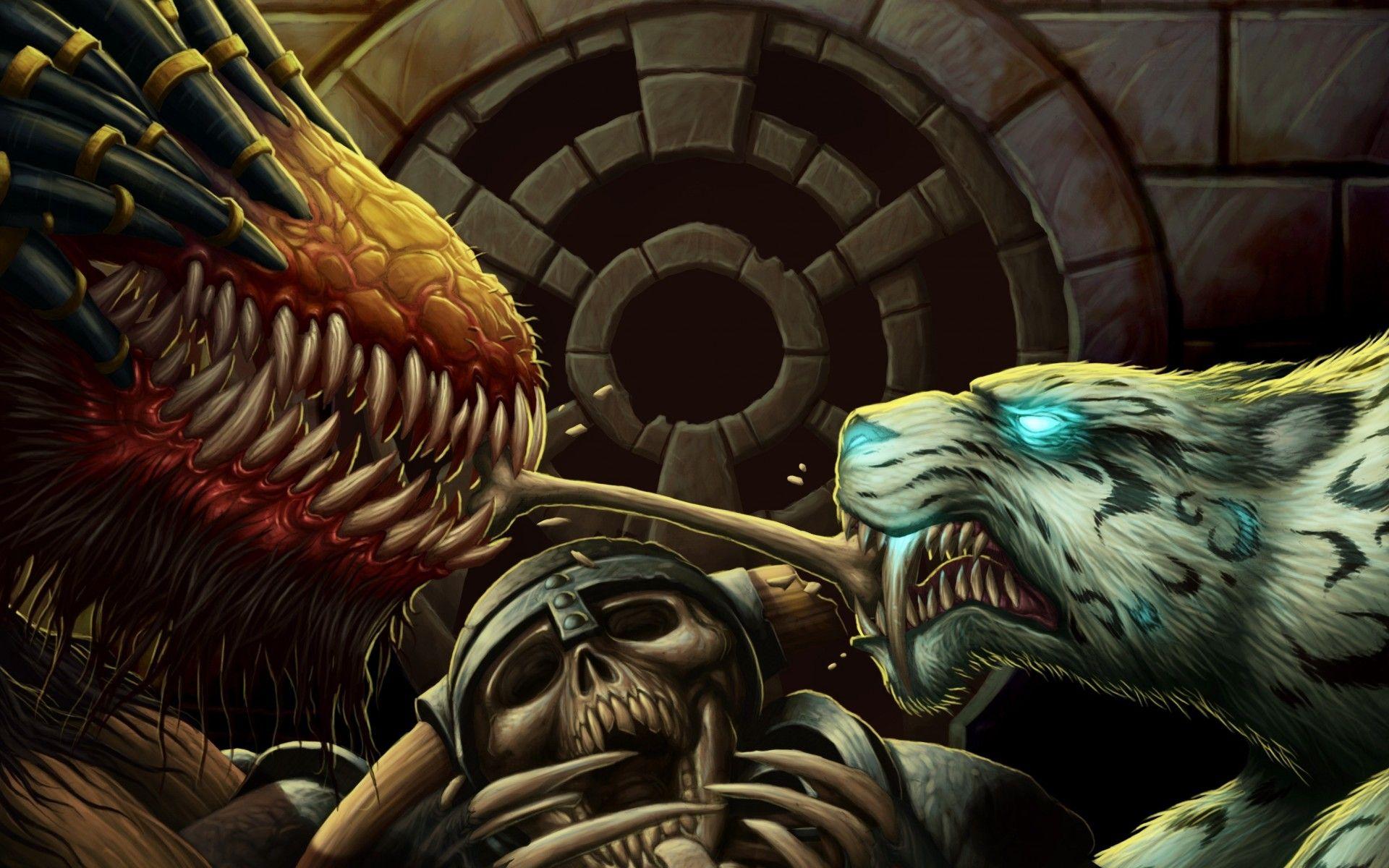 1920x1200 fantasy, Monster, Creature, Tiger, Dragon Wallpaper HD / Desktop and Mobile Background