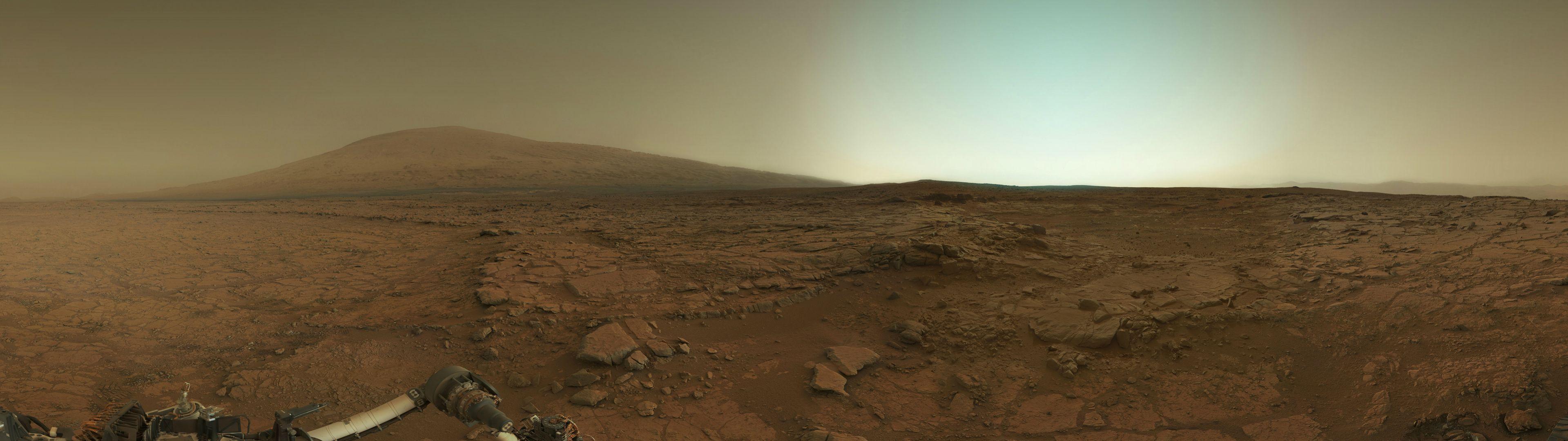 3839x1079 Mars Curiosity Panorama Monitor Wallpaper [3840 x 1080]