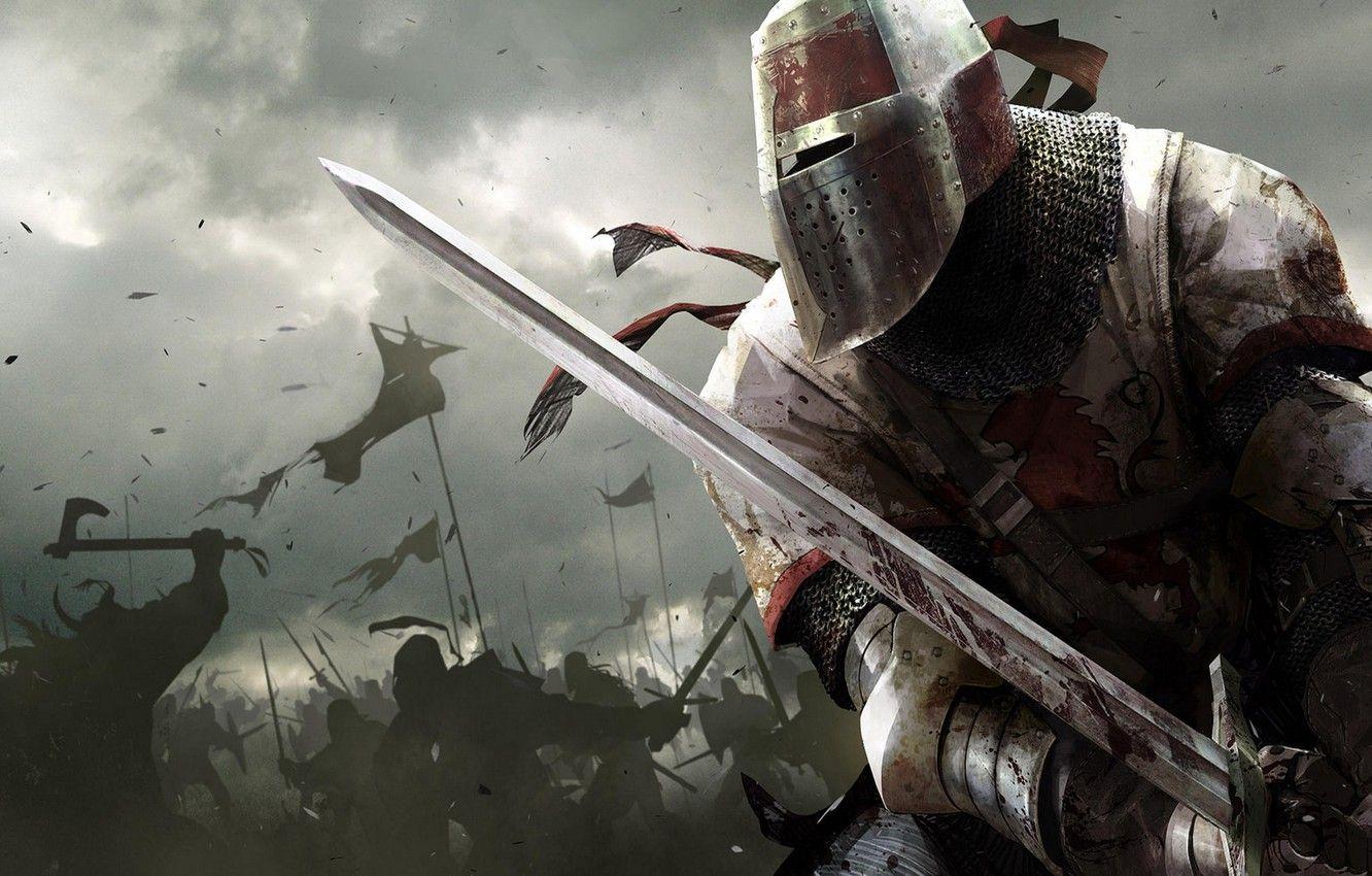 1332x850 Wallpaper the sky, weapons, armor, battle, Warrior, battle, knight image for desktop, section фантастика