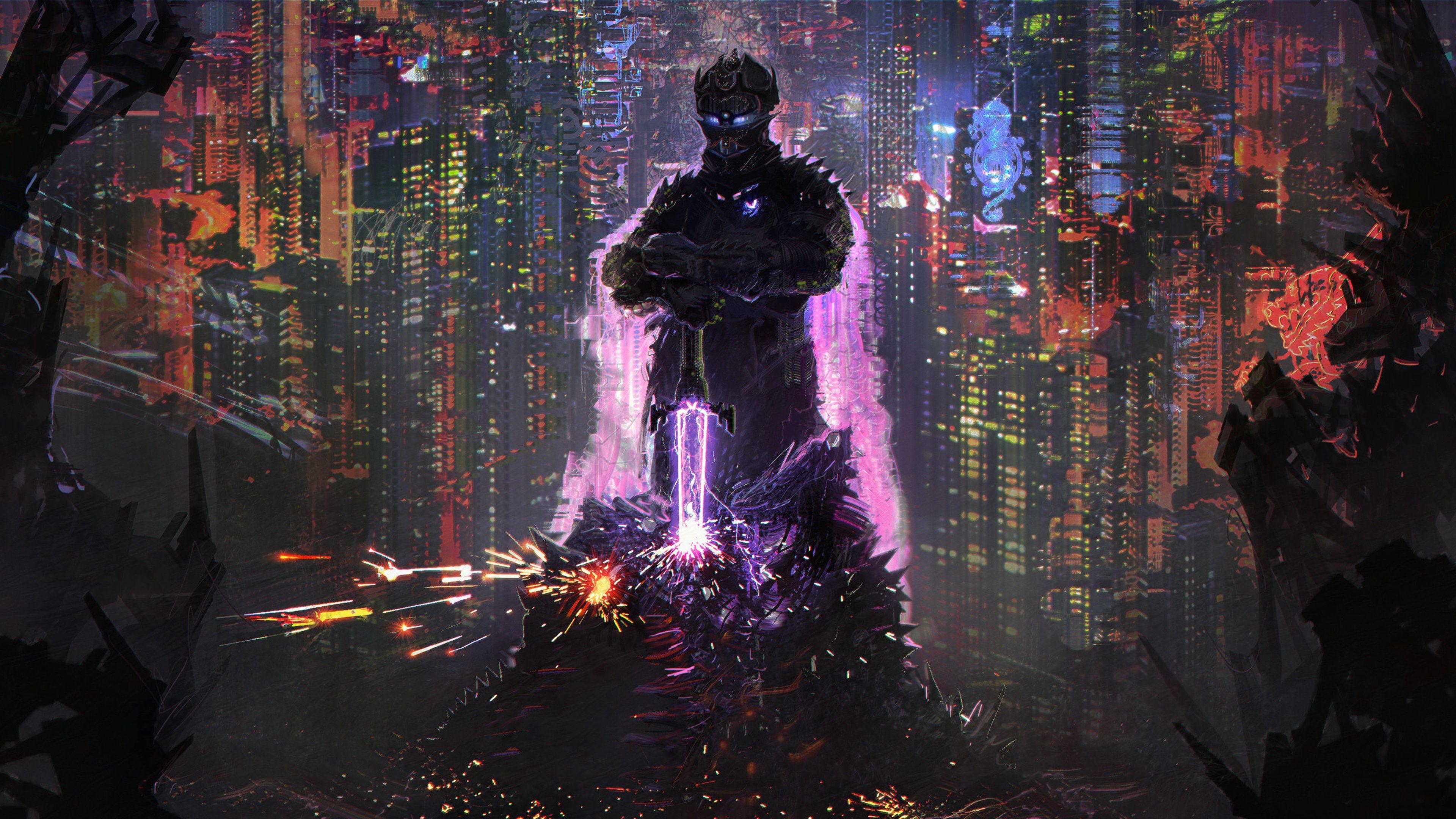 3840x2160 Wallpaper 4k 70ss Purple Knight 4k Artist Wallpaper, Artwork Wallpaper, Wallpaper, Digital Art Wallpaper, Hd Wallpaper, Knight Wallpaper, Warrior Wallpaper