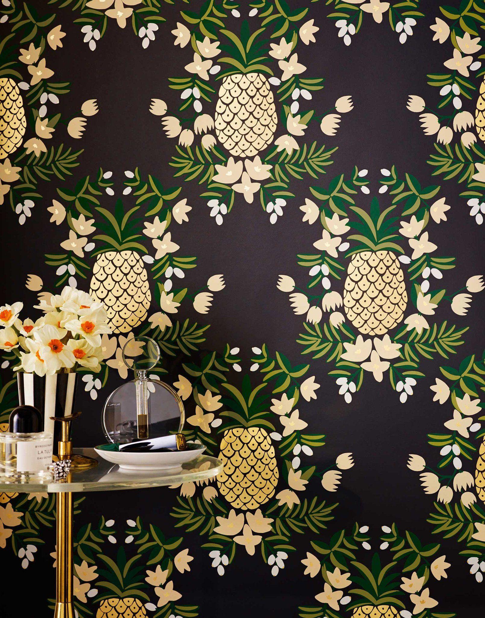 1609x2048 Pineapple (Ebony) Wallpaper. Hygge & West
