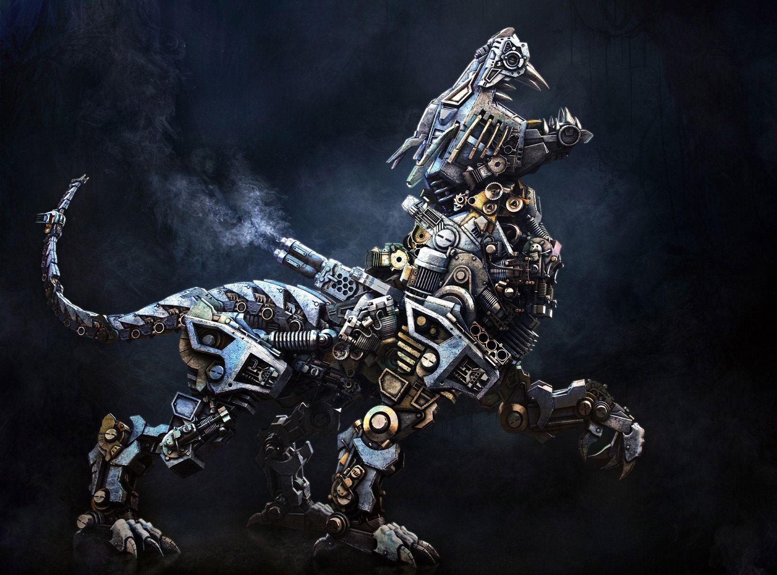 1600x1185 Beast by Aleks_cg. Robot wallpaper, Steampunk wallpaper, Robot animal