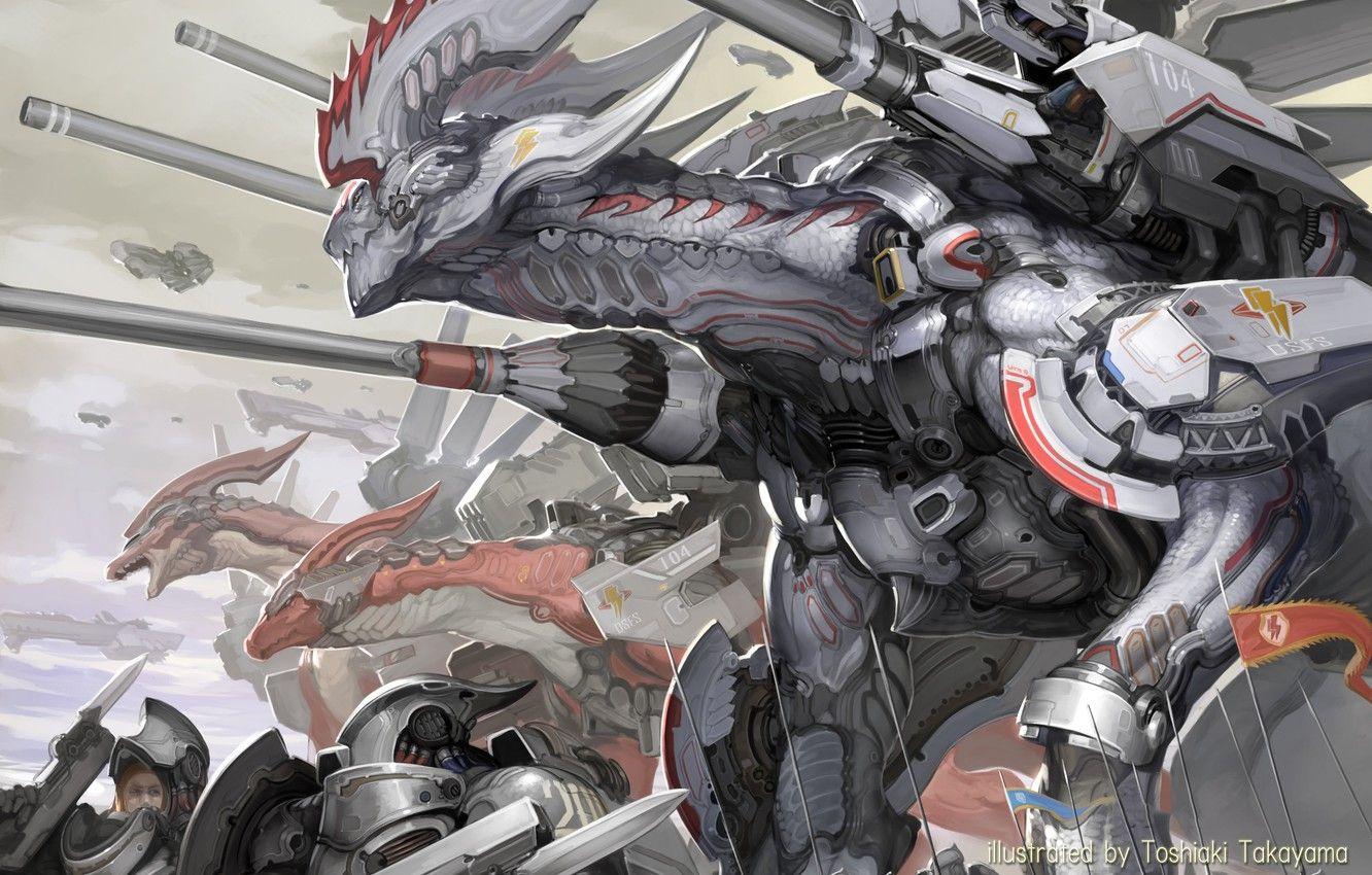 1332x850 Wallpaper Guns, Fantasy, Robot, Armor, Science Fiction, Army, Sci Fi, Weapons, Digital Art, Artwork, Fantasy Art, Spears, Dragons, Creature, Banner, War Machine Image For Desktop, Section фантастика