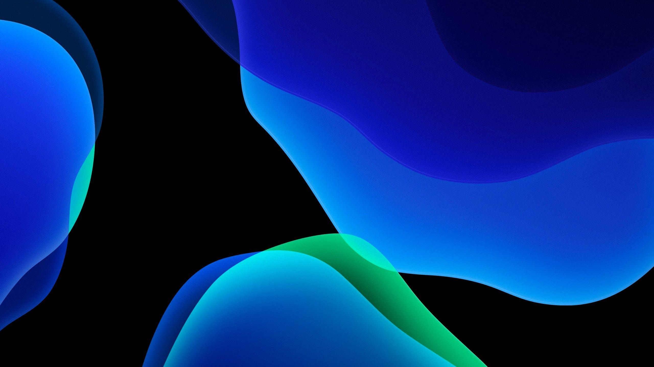 2560x1440 iOS 13 Wallpaper 4K, Blue, Stock, iPadOS