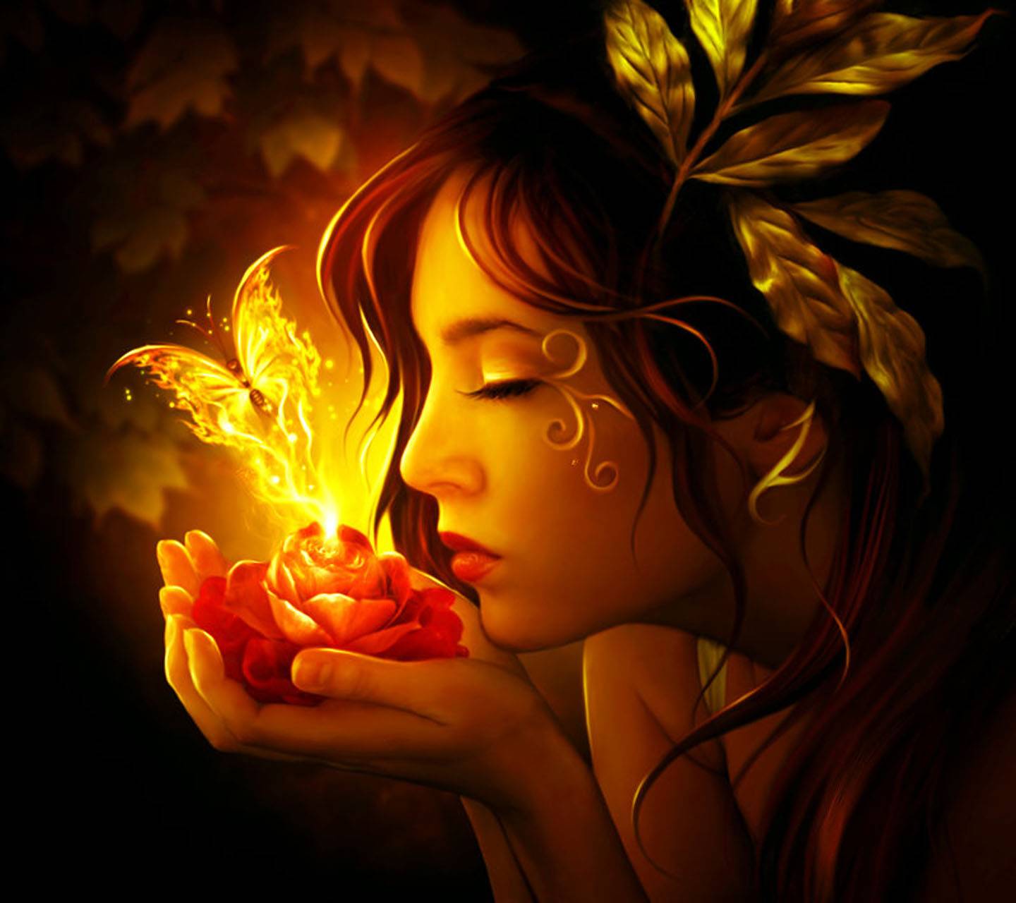1440x1280 Autumn Fairy wallpaper