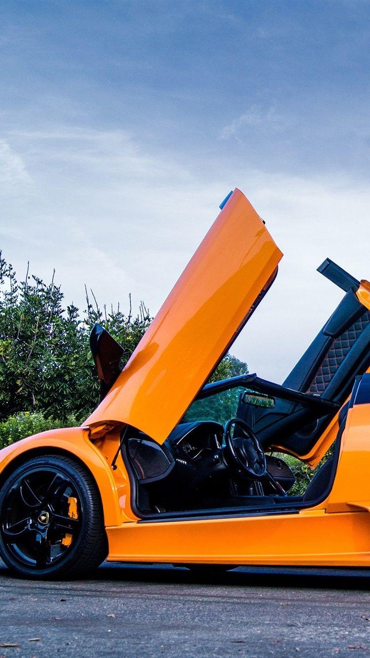 750x1334 Lamborghini Murcielago LP640 Orange Supercar, Trees, Road 750x1334 IPhone 8 7 6 6S Wallpaper, Background, Picture, Image