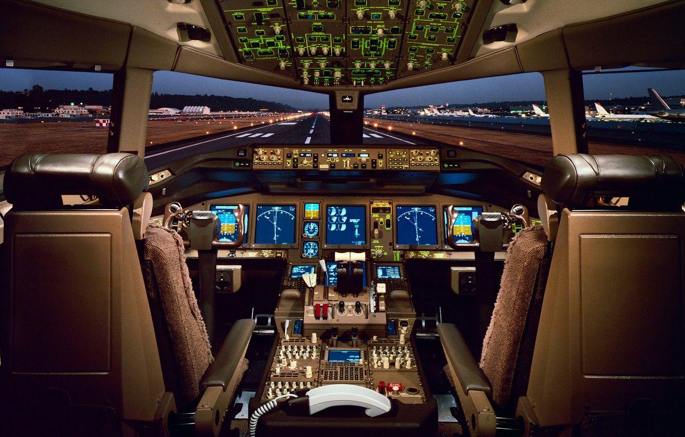 1332x850 Wallpaper airport, boeing cockpit image for desktop, section авиация