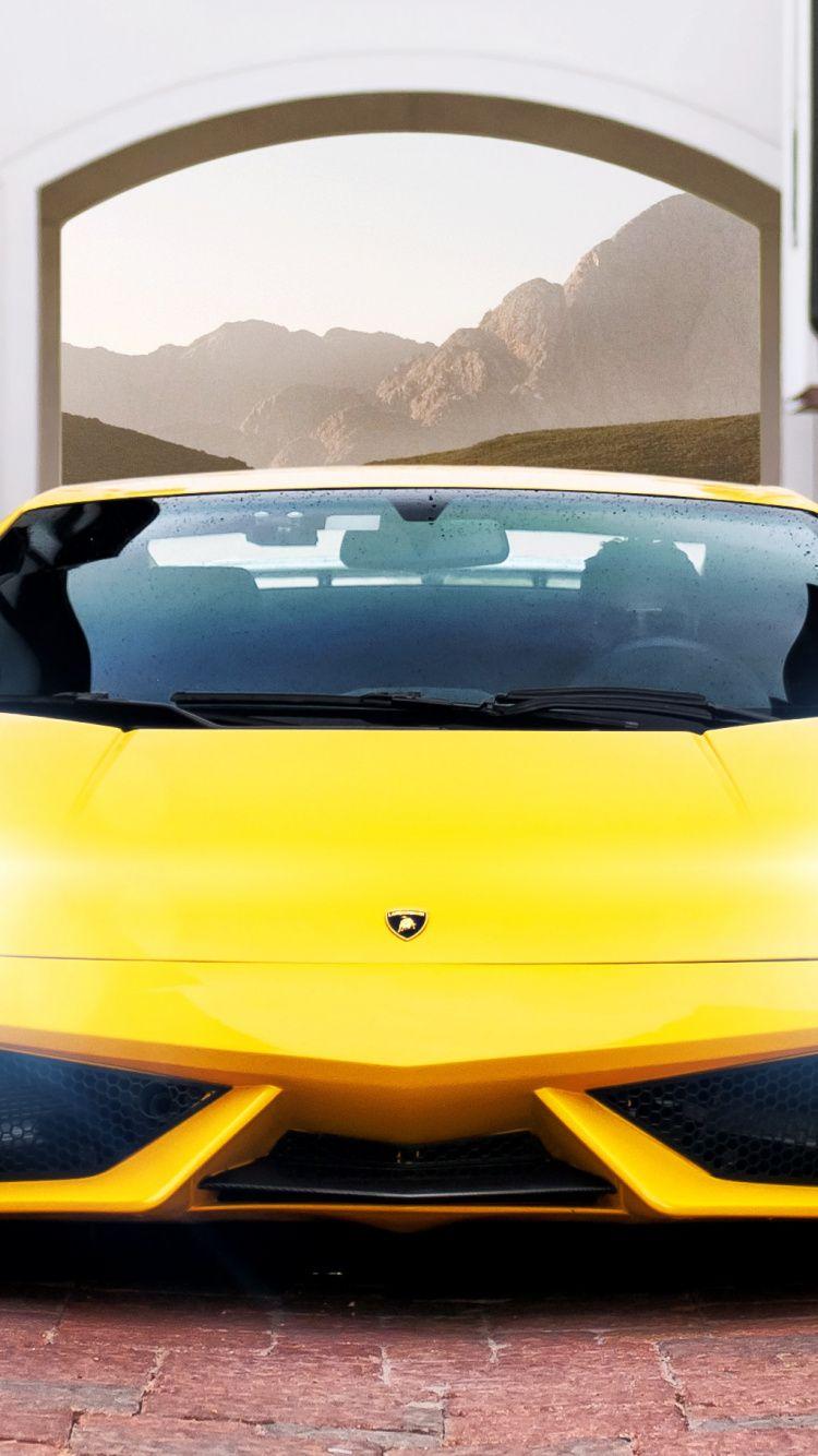 750x1334 Download Yellow, Lamborghini Gallardo, sports car wallpaper, 750x iphone iPhone 8