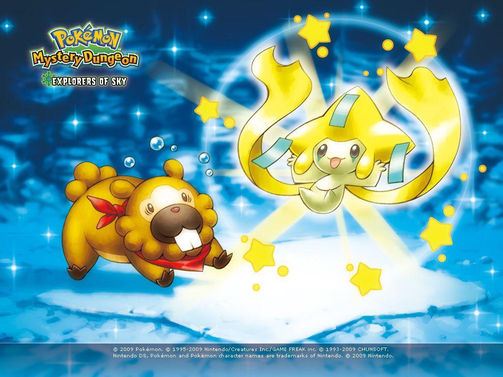 1024x768 Bidoof and Jirachi Pokemon Wallpaper